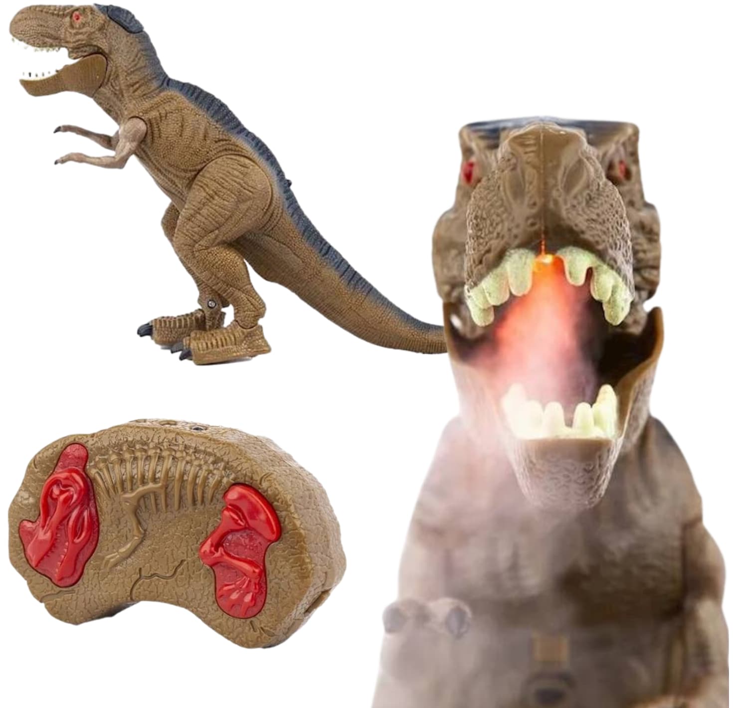 

MEGA DINOZAUR DINO ZDALNIE STEROWANY NA PILOT RYCZY ŚWIATŁO DŻWIĘK PARA DYM