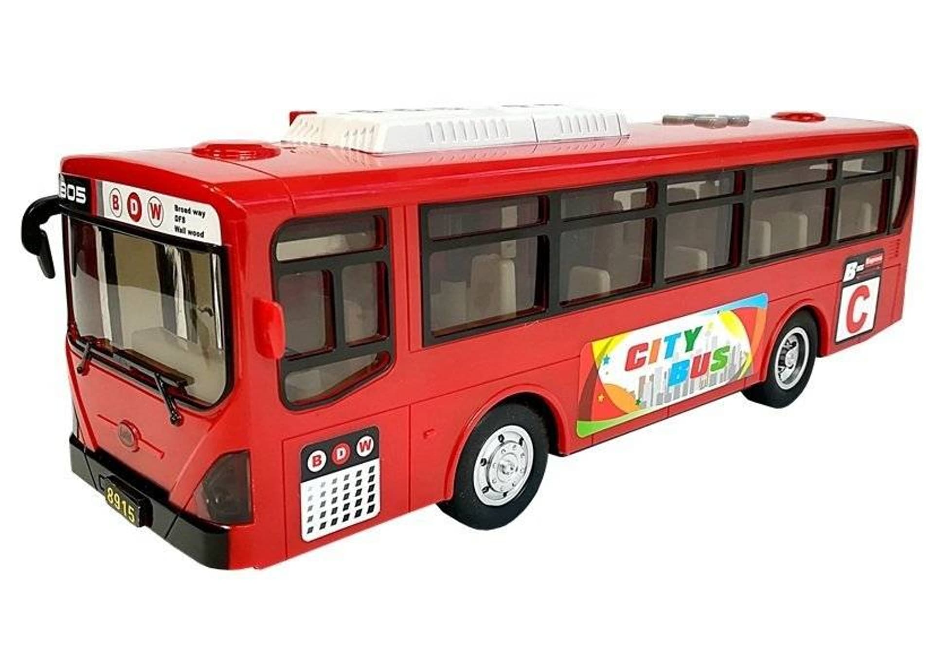 

Muzyczny Autobus z Napędem Frykcyjnym i światłami Czerwony
