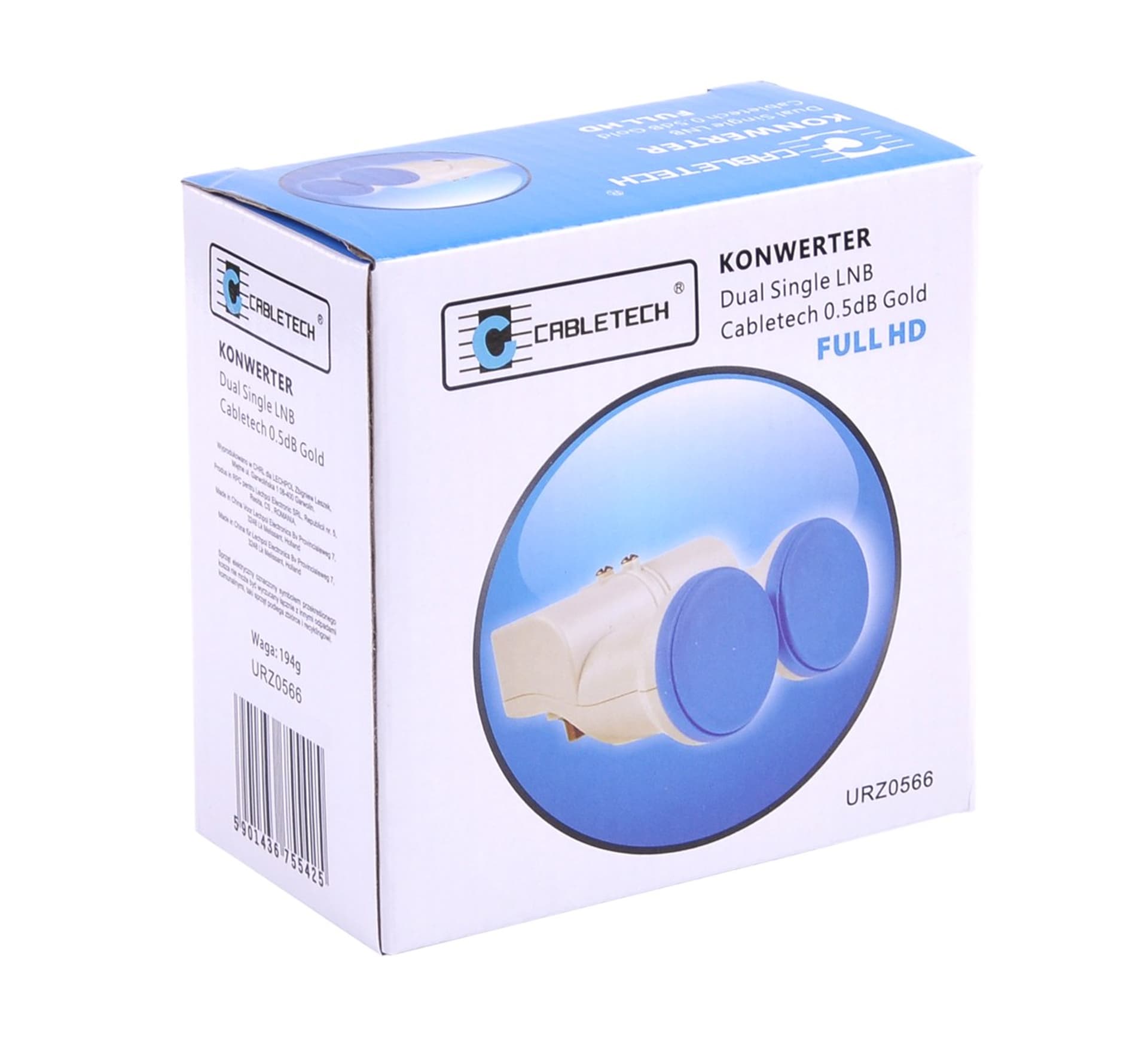 

Konwerter dual single LNB Cabletech 0.5dB gold