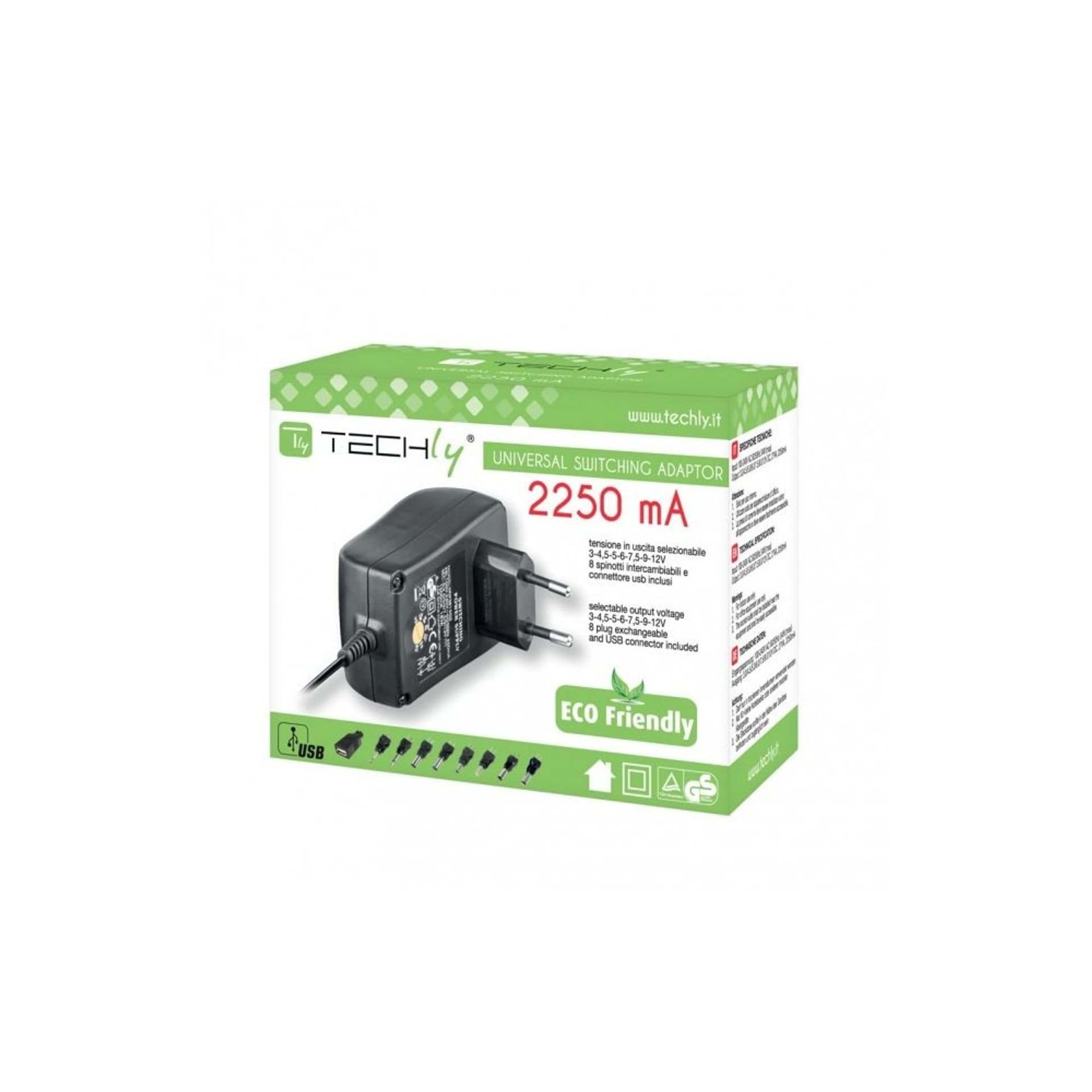 

Uniwersalny zasilacz sieciowy 3-12V 2.25A 27W z 9 końcówkami