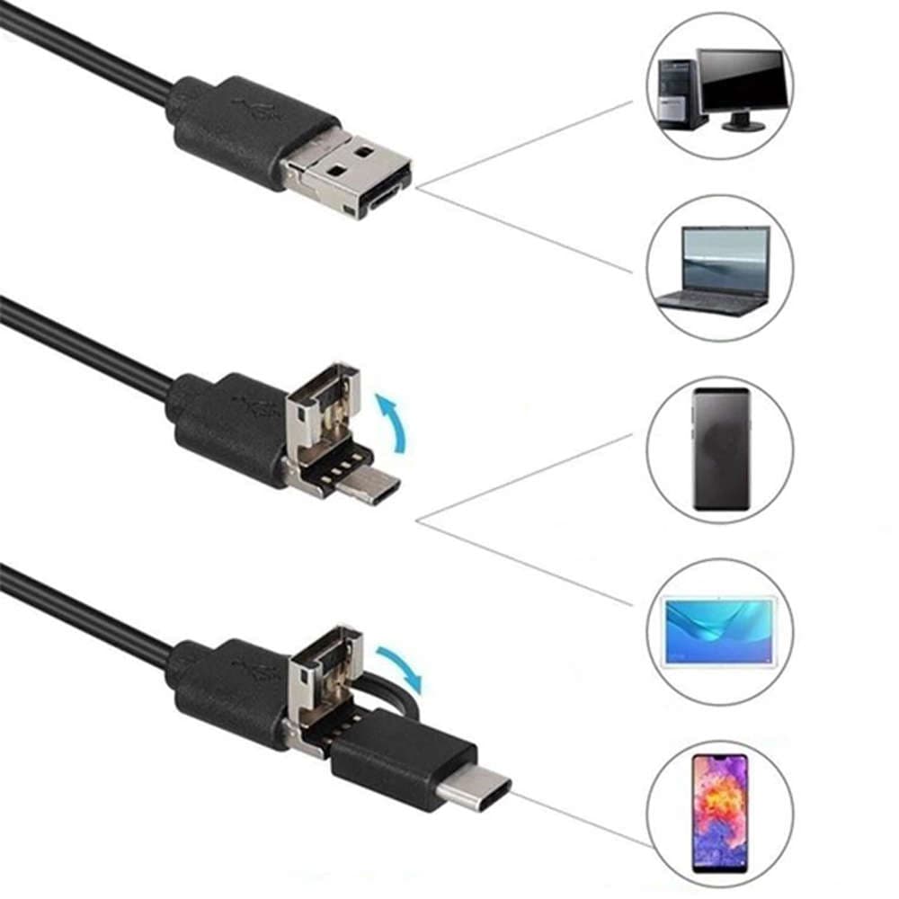 

Endoskop Cyfrowy Kamera inspekcyjna Full HD Android USB Type-C micro 5m 8mm