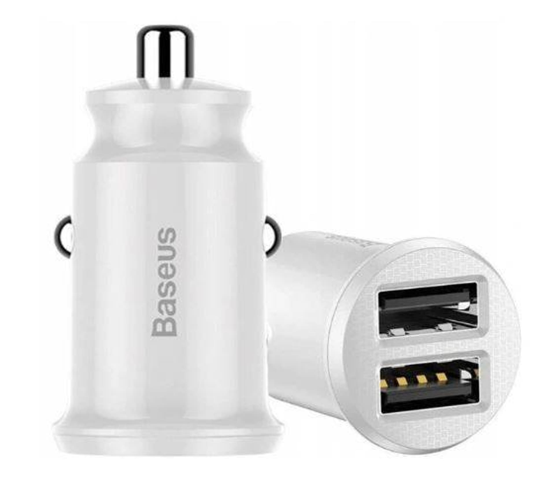 

Ładowarka samochodowa Baseus Grain 2x USB 5V 3.1A (biała)