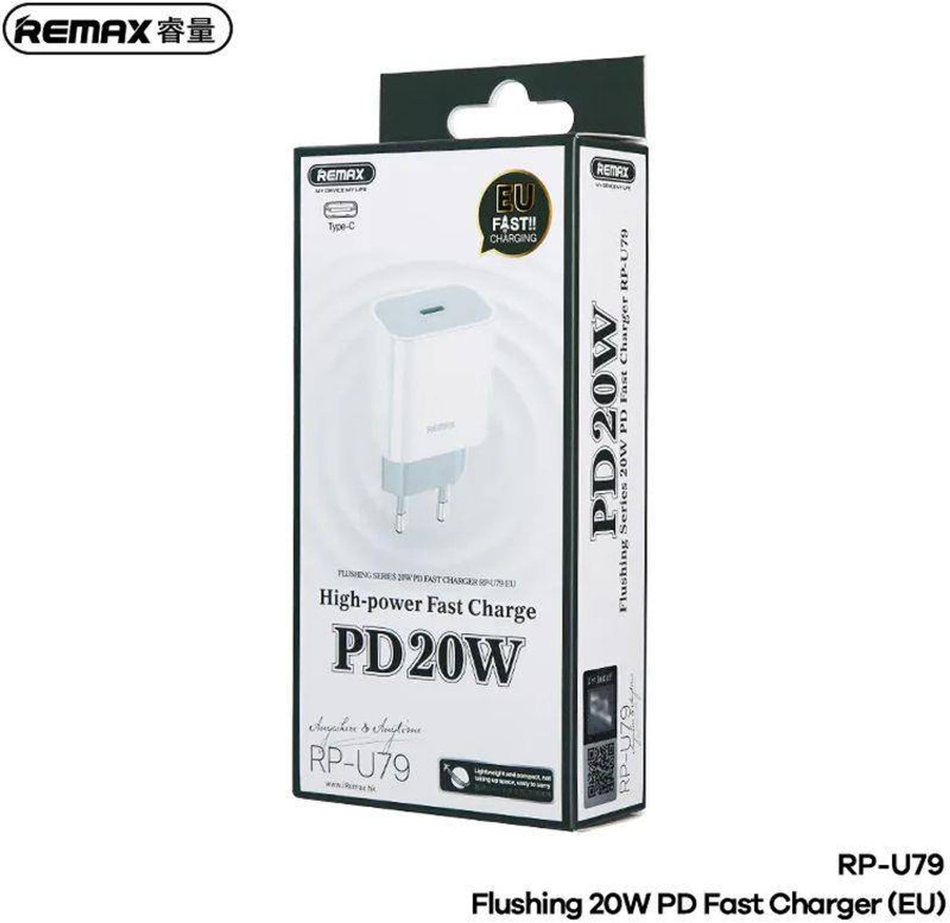 

ŁAD SIEC 1xTYPE-C REMAX WHITE RP-U79 PD 20W BIAŁA