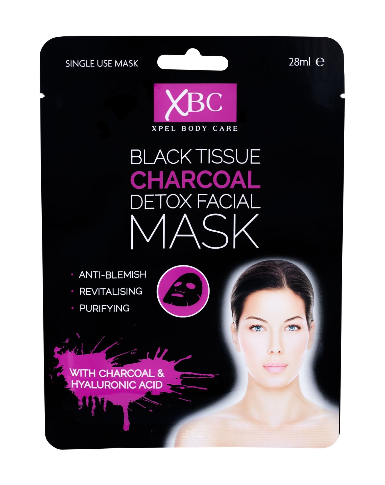 

Xpel Black Tissue Charcoal Detox Facial Mask Body Care Maseczka do twarzy 28ml (W)
