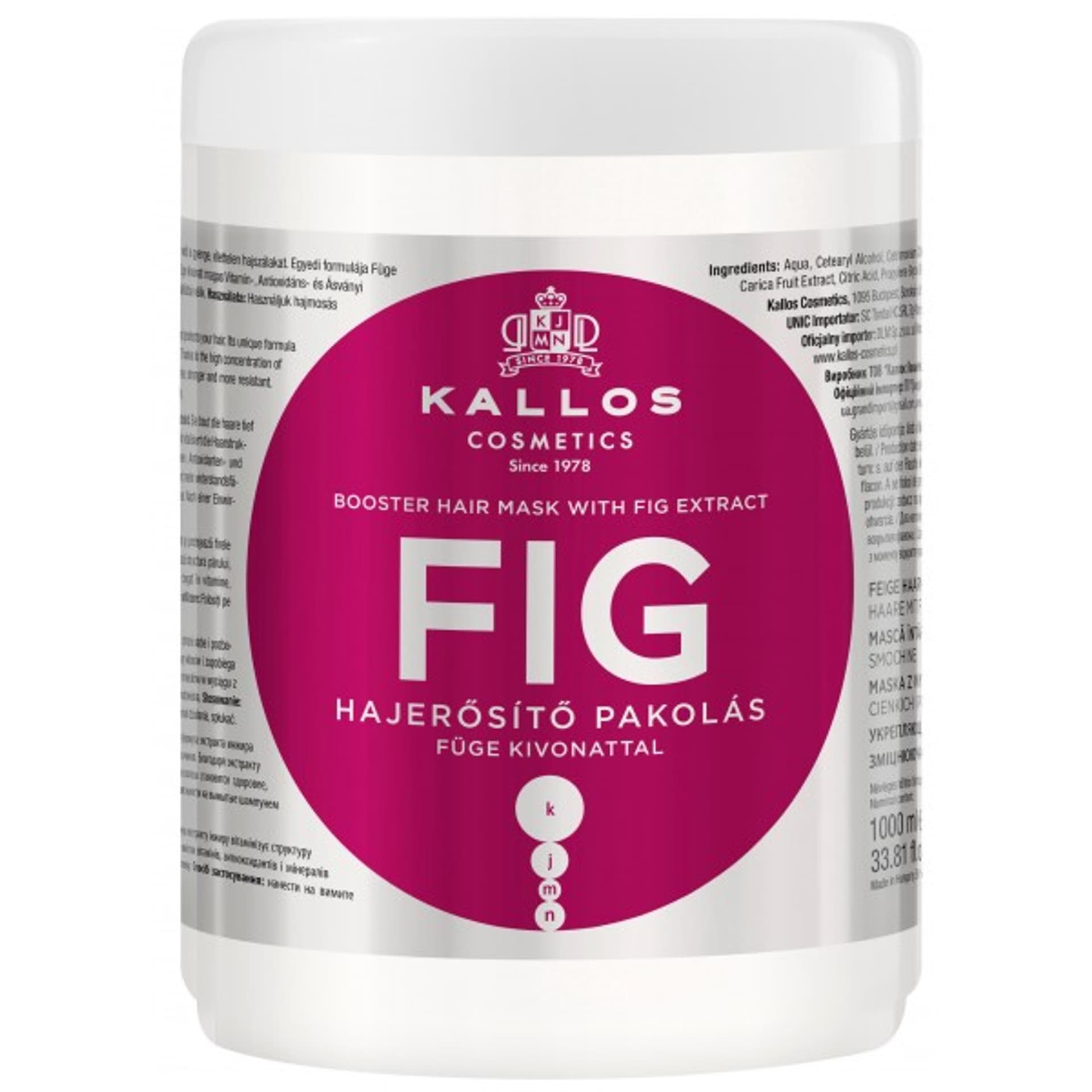 

Kallos Fig Booster Hair Mask With Fig Extract maska z wyciągiem z fig do włosów cienkich i pozbawionych blasku 1000ml