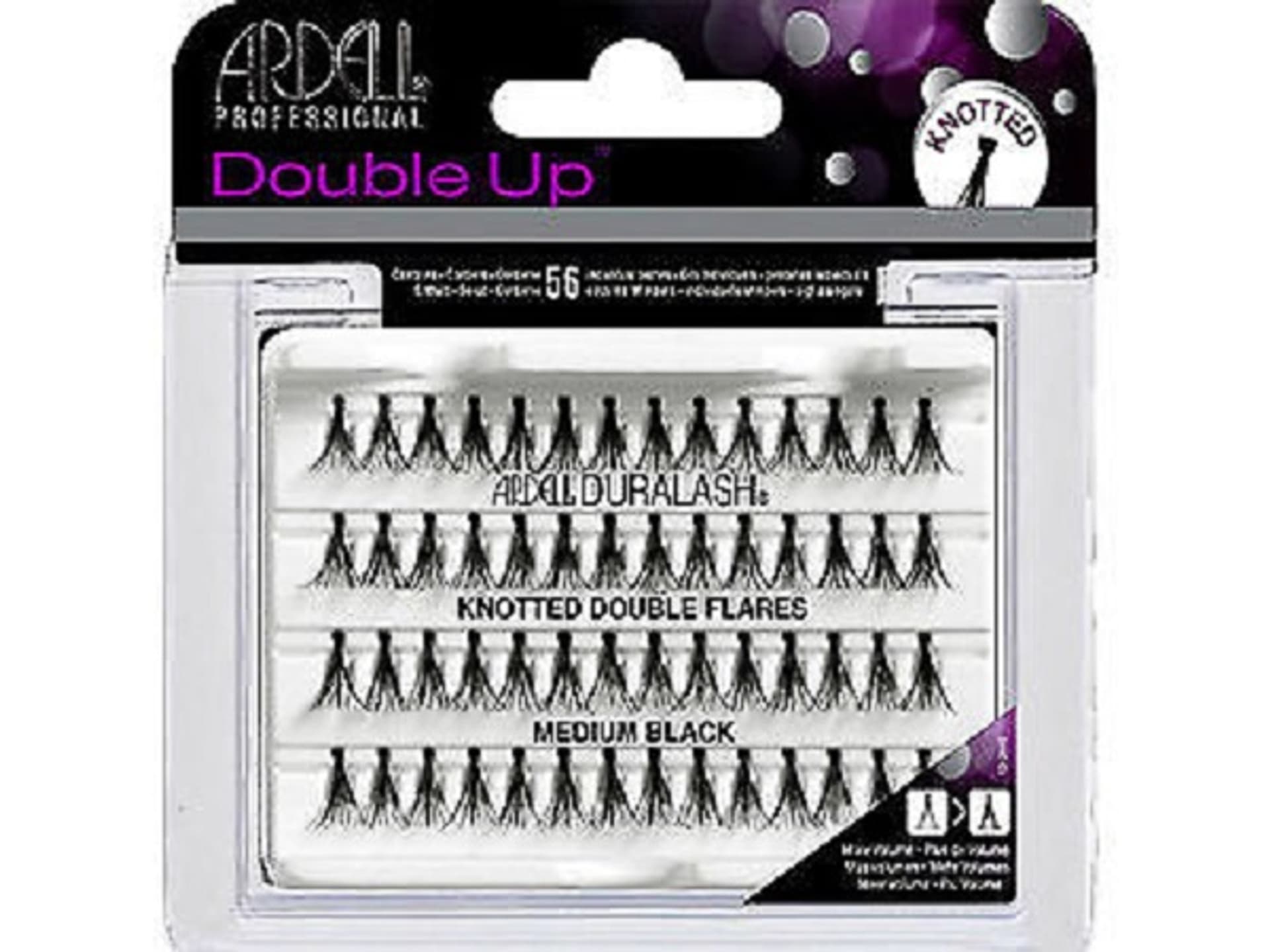 

Ardell Medium Black Duralash Knotted Double Flares Double Up Sztuczne rzęsy 56 szt (W)