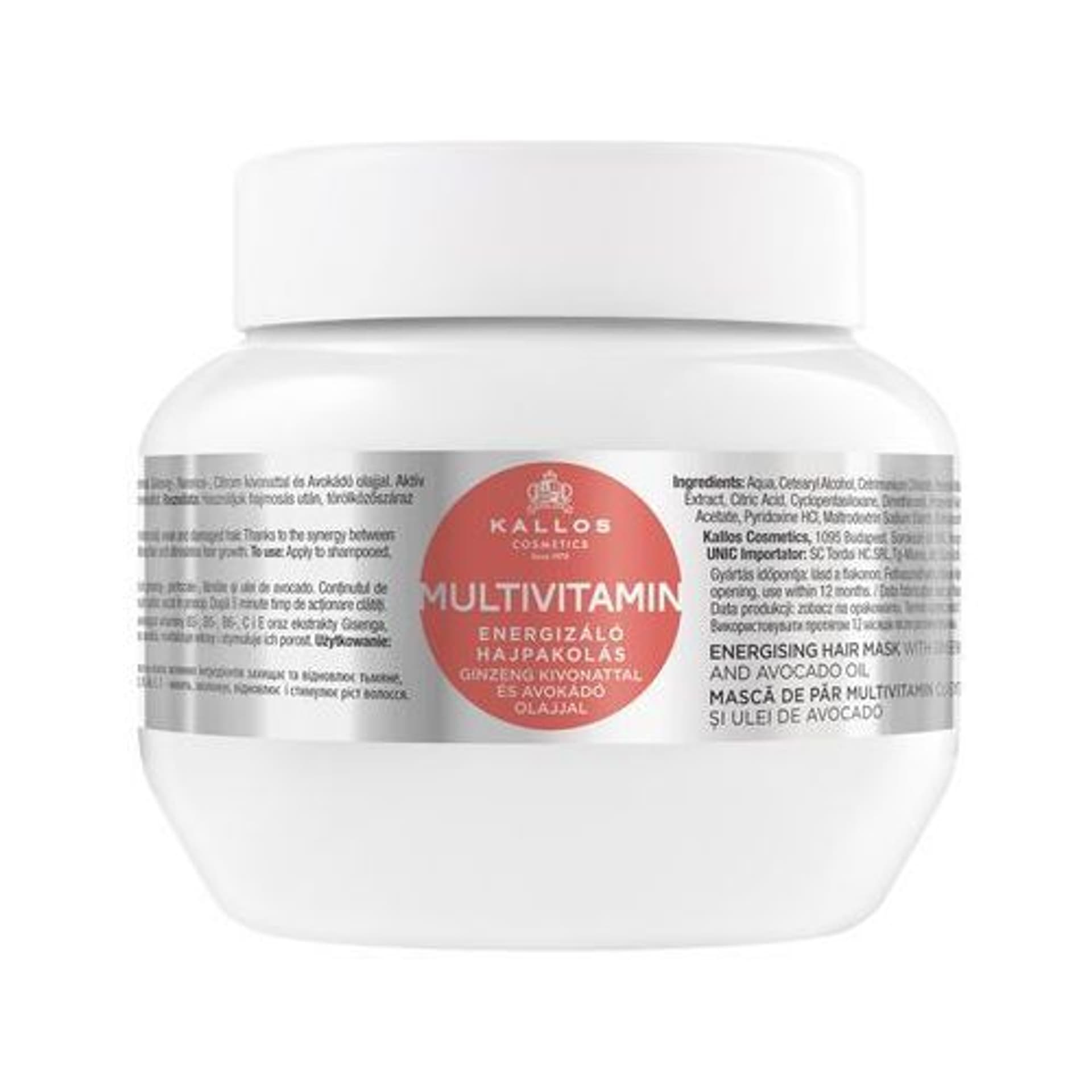 

Kallos Multivitamin Energising Hair Mask With Ginsegn Extract multiwitaminowa energizująca maska do włosów z ekstraktem ginsegna i olejem avokado 275ml