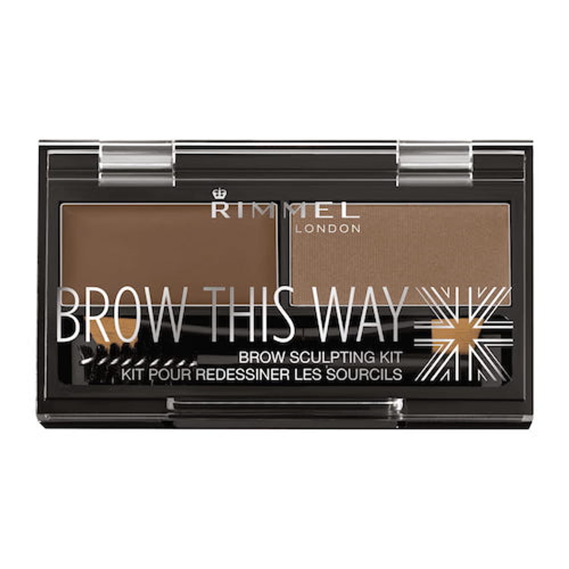 

Rimmel Brow This Way Brow Sculpting Kit zestaw do konturowania brwi 002 Medium Brown 1.3g