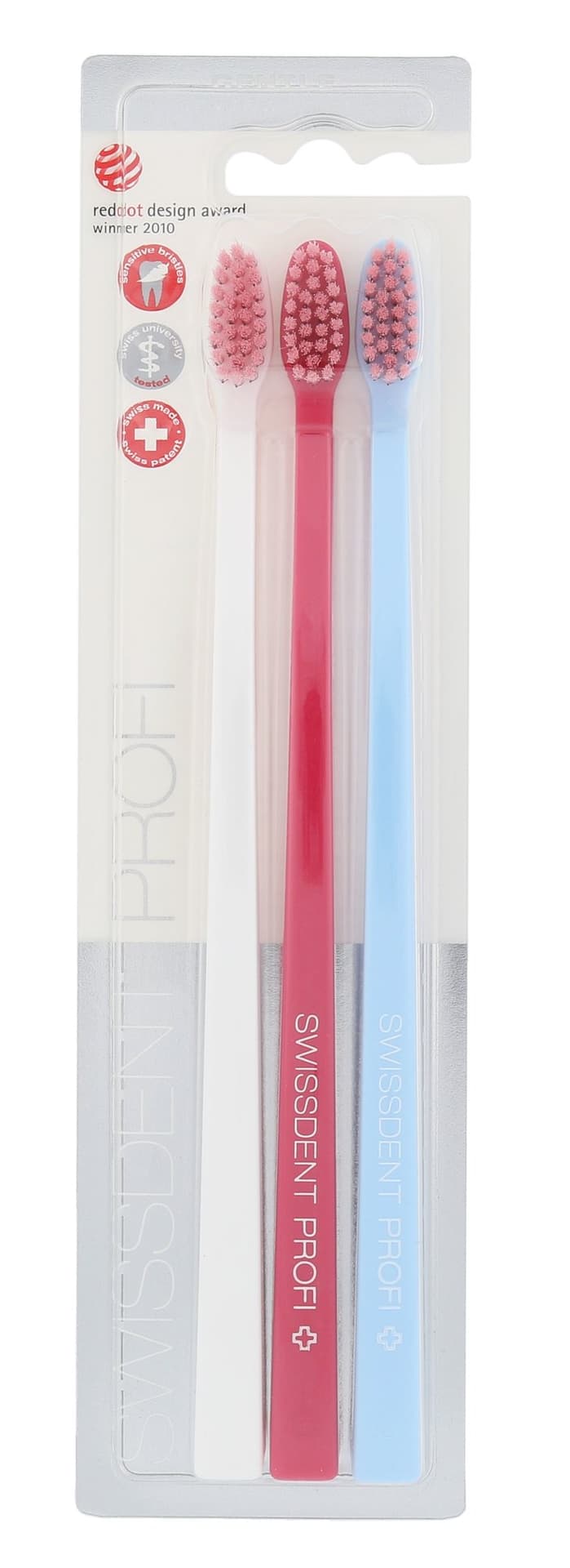 

Swissdent White, Pink, Light Blue Gentle Trio Profi Szczoteczka do zębów 3 szt (U)