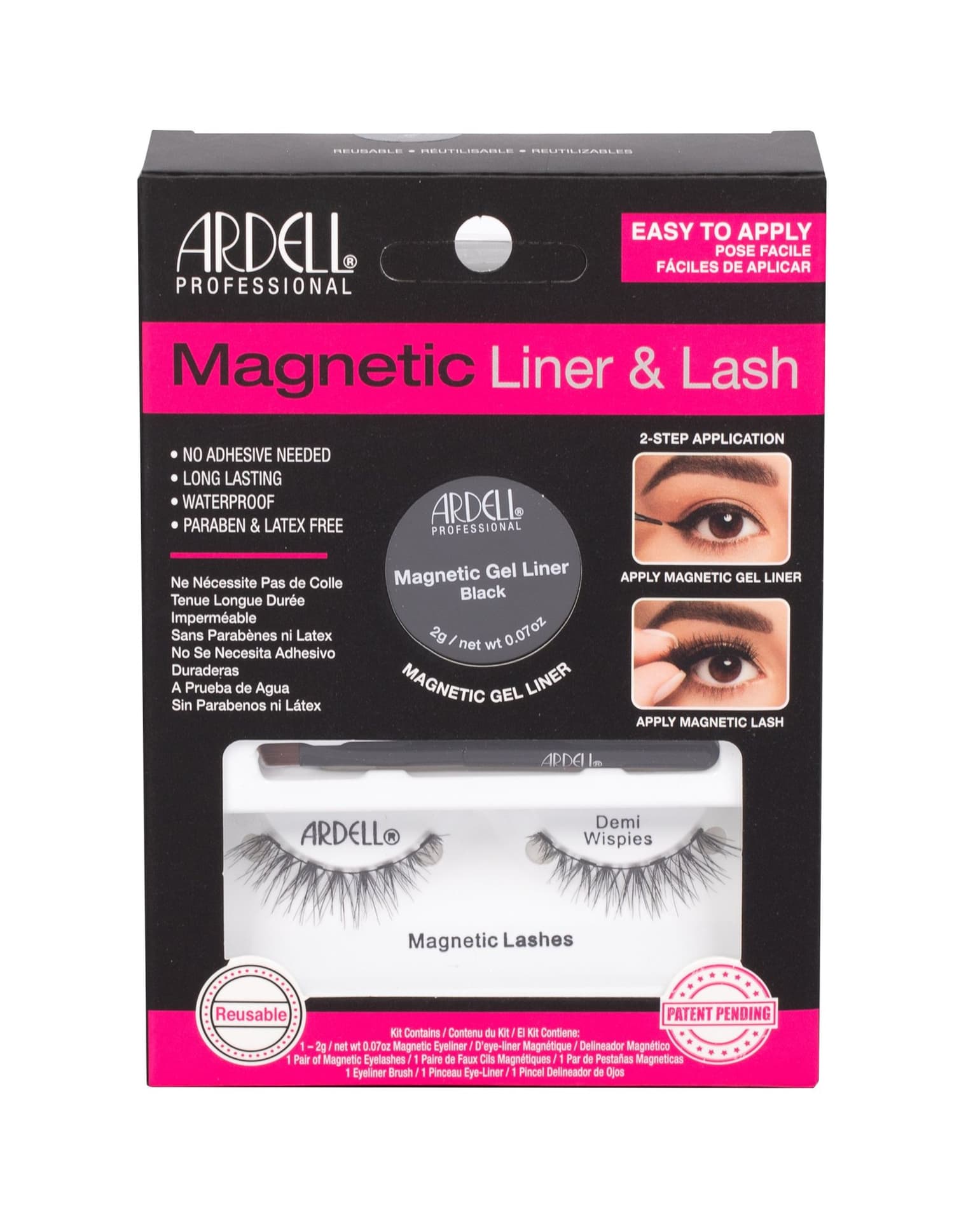 

Ardell Black Liner Lash Magnetic Demi Wispies Sztuczne rzęsy 1 szt Magnetyczne rzęsy Demi Wispies 1 para + Magnetyczny eyeliner 2g Black + Pędzelek do eyelinera 1 szt (W)