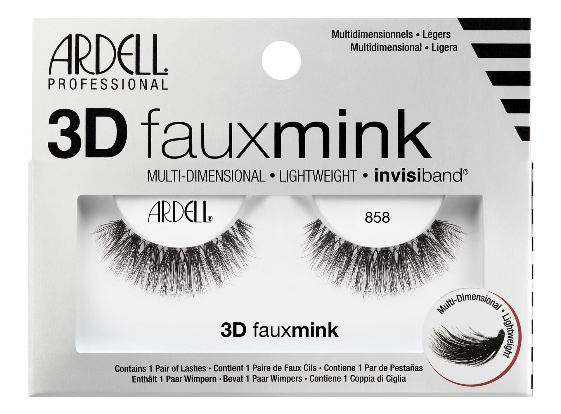 

Ardell Black 858 3D Faux Mink Sztuczne rzęsy 1 szt (W)