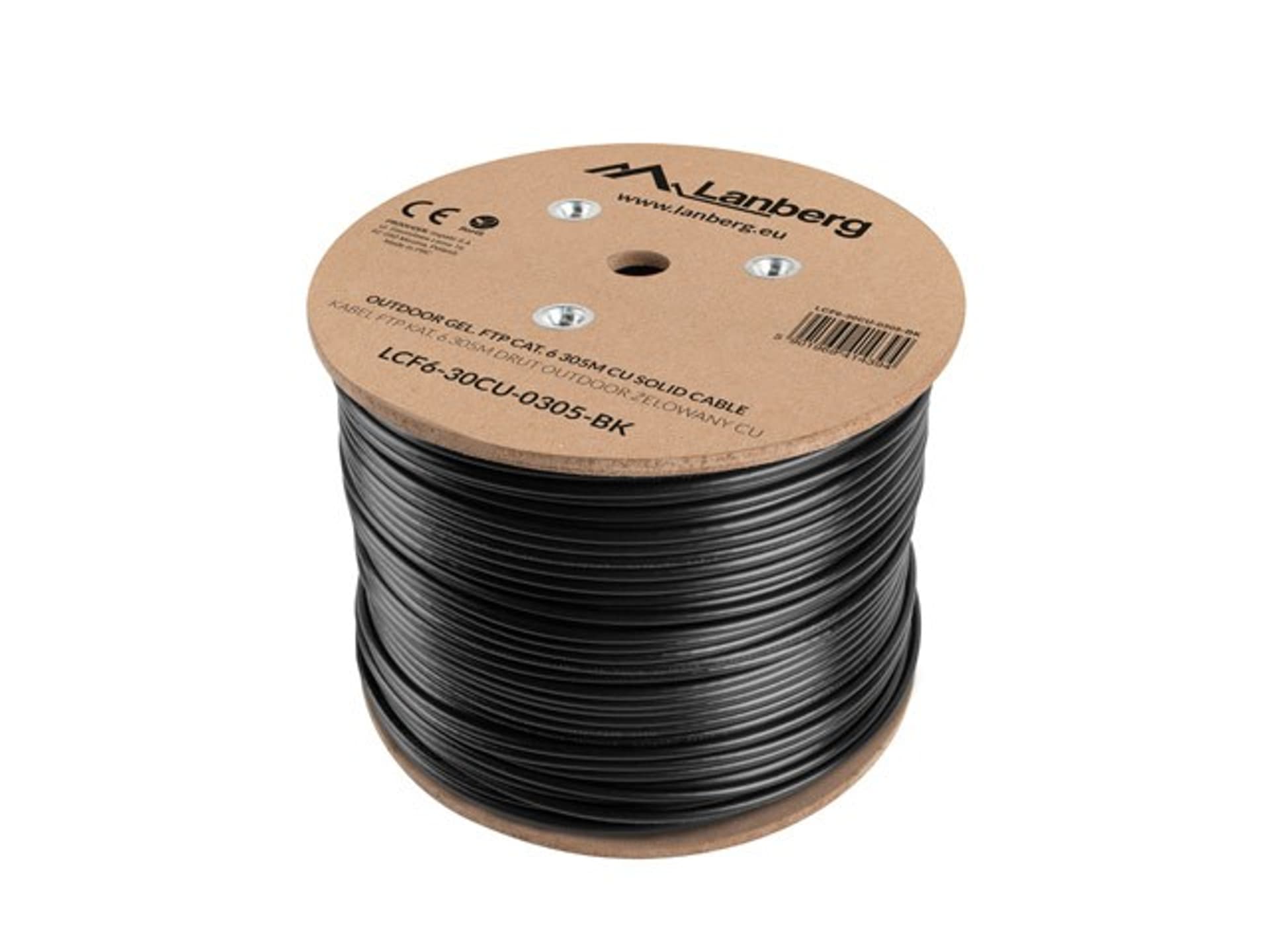 

KABEL LAN FTP KAT-6 305M DRUT OUTDOOR ŻELOWANY CU CZARNY FLUKE PASSED LANBERG
