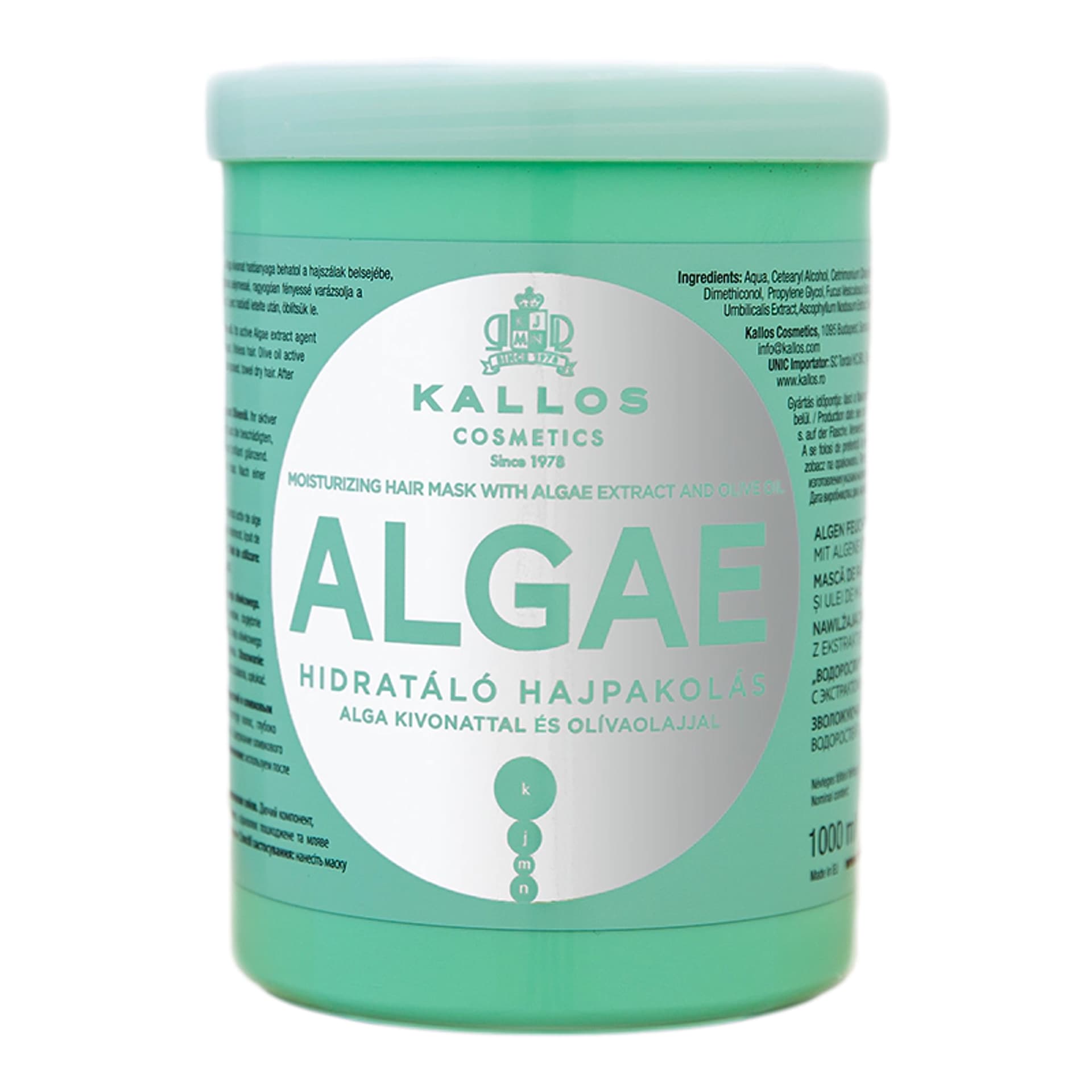 

Kallos Algae Moisturizing Mask With Algae Extract And Olive Oil nawilżająca maska z ekstraktem z alg i olejem oliwkowym do włosów suchych 1000ml