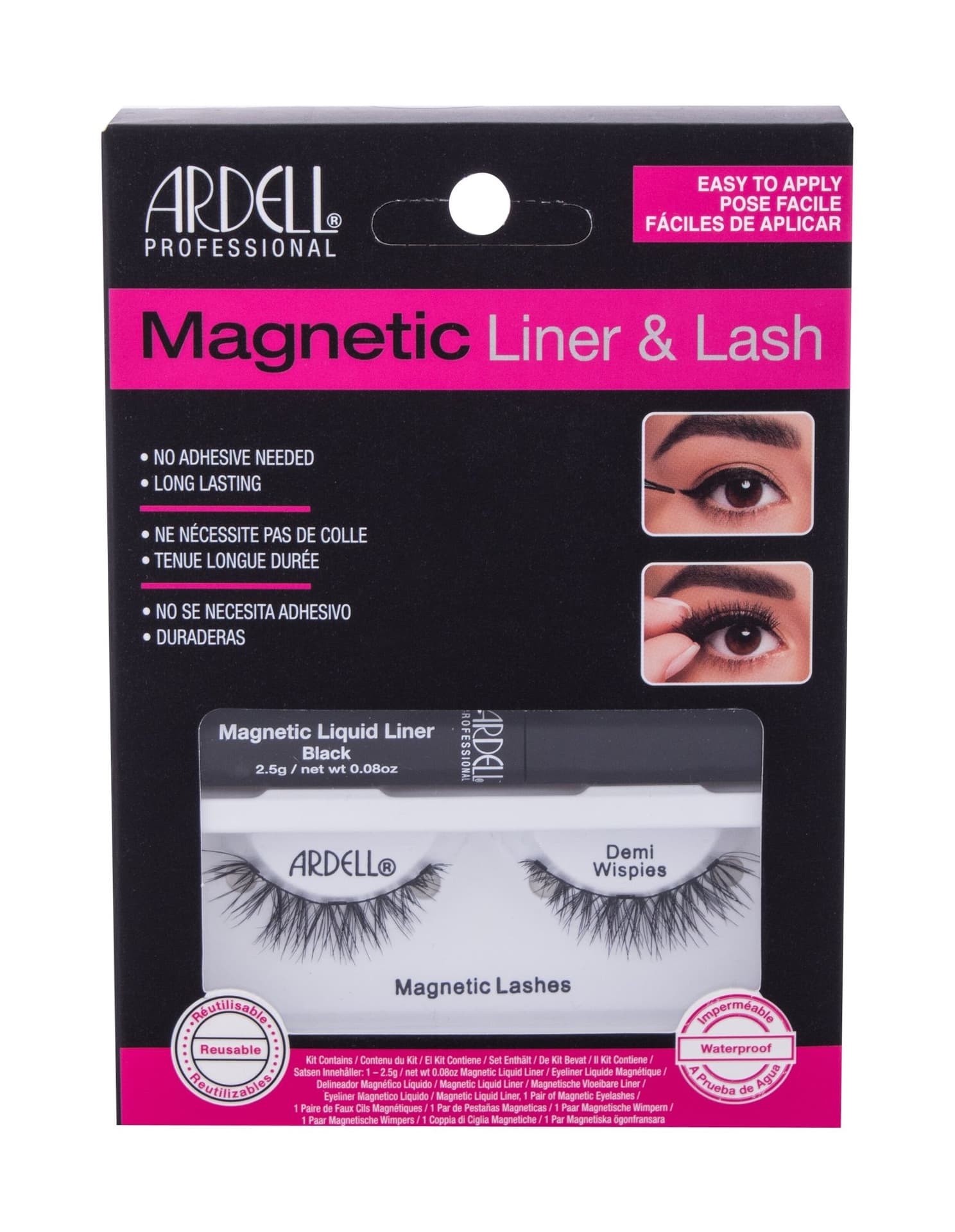 

Ardell Black Liner Lash Magnetic Demi Wispies Sztuczne rzęsy 1 szt Magnetyczne sztuczne rzęsy Demi Wispies 1 para + Magnetyczny eyeliner w żelu Magnetic Liquid Liner 2,5g Black (W)