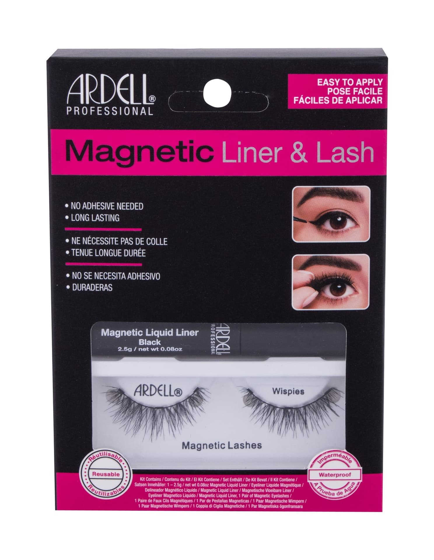 

Ardell Black Liner Lash Magnetic Wispies Sztuczne rzęsy 1 szt Magnetyczne sztuczne rzęsy Wispies 1 para + Magnetyczny eyeliner w płynie Magnetic Liquid Liner 2,5g Black (W)