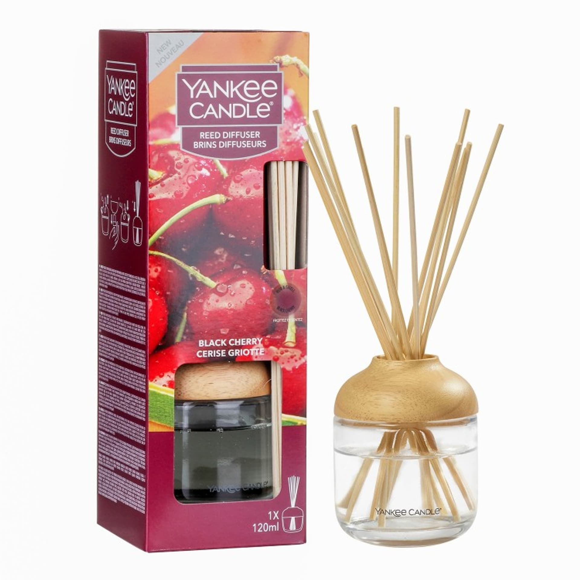 

Yankee Candle Reed Diffuser pałeczki zapachowe z dyfuzorem Black Cherry 120ml