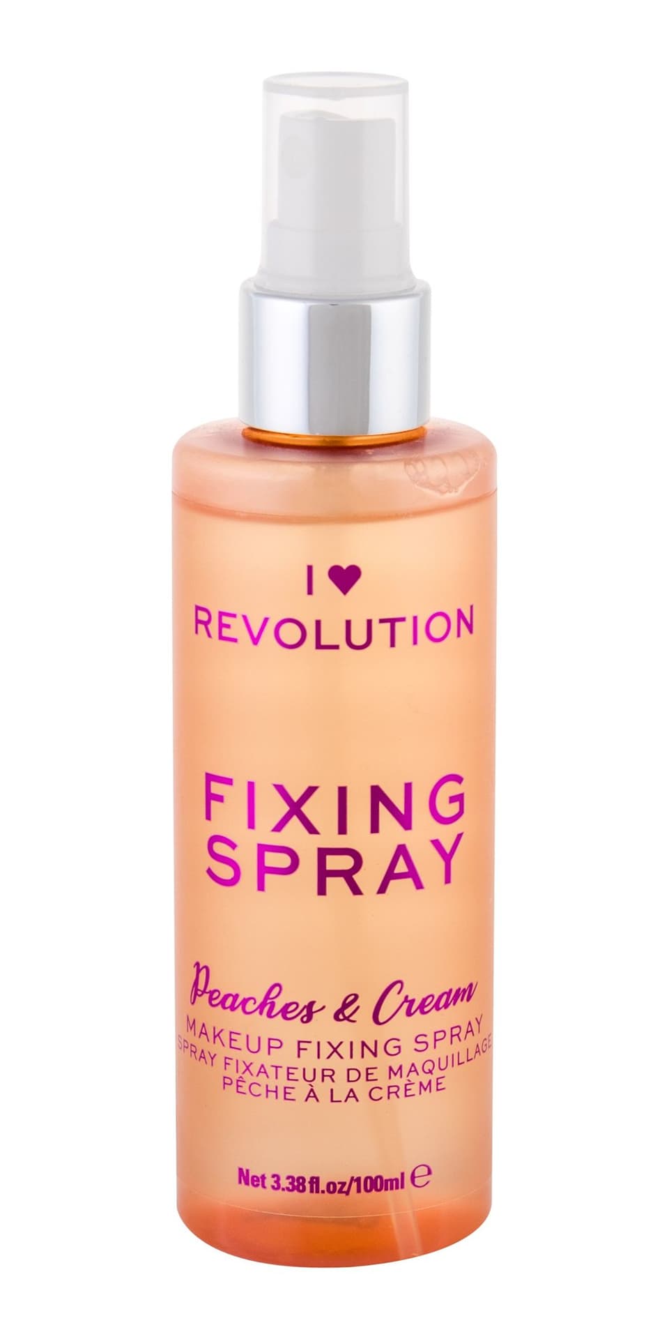 

Makeup Revolution London Fixing Spray I Heart Revolution Peaches Cream Utrwalacz makijażu 100ml (W)