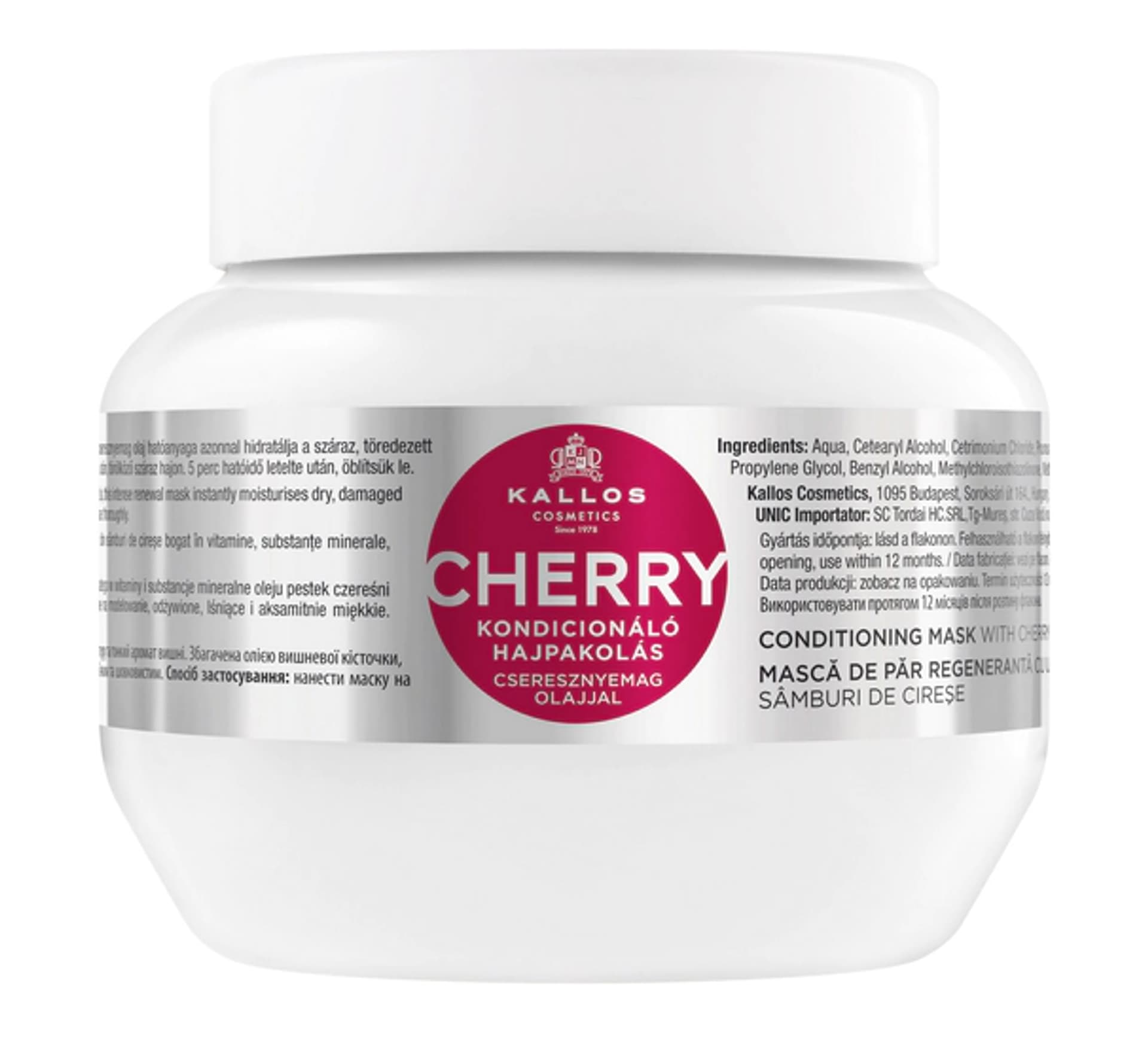 

Kallos Cherry Conditioning Mask With Cherry Seed Oil kondycjonująca maska z olejem z pestek czereśni do włosów zużytych 275ml