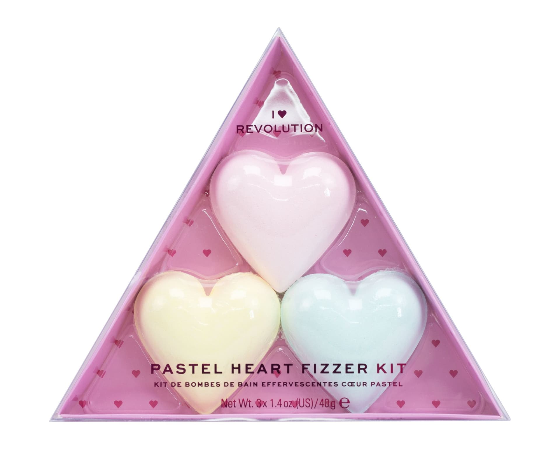 

I Heart Revolution Strawberry Pastel Bath Fizzer Kit Heart Kąpielowa kula 40g Bomba do kąpieli w kształcie serca 40g + Bomba do kąpieli w kształcie serca 40g Passion Fruit + Bomba do kąpieli w kształcie serca 40g Lemon (W)