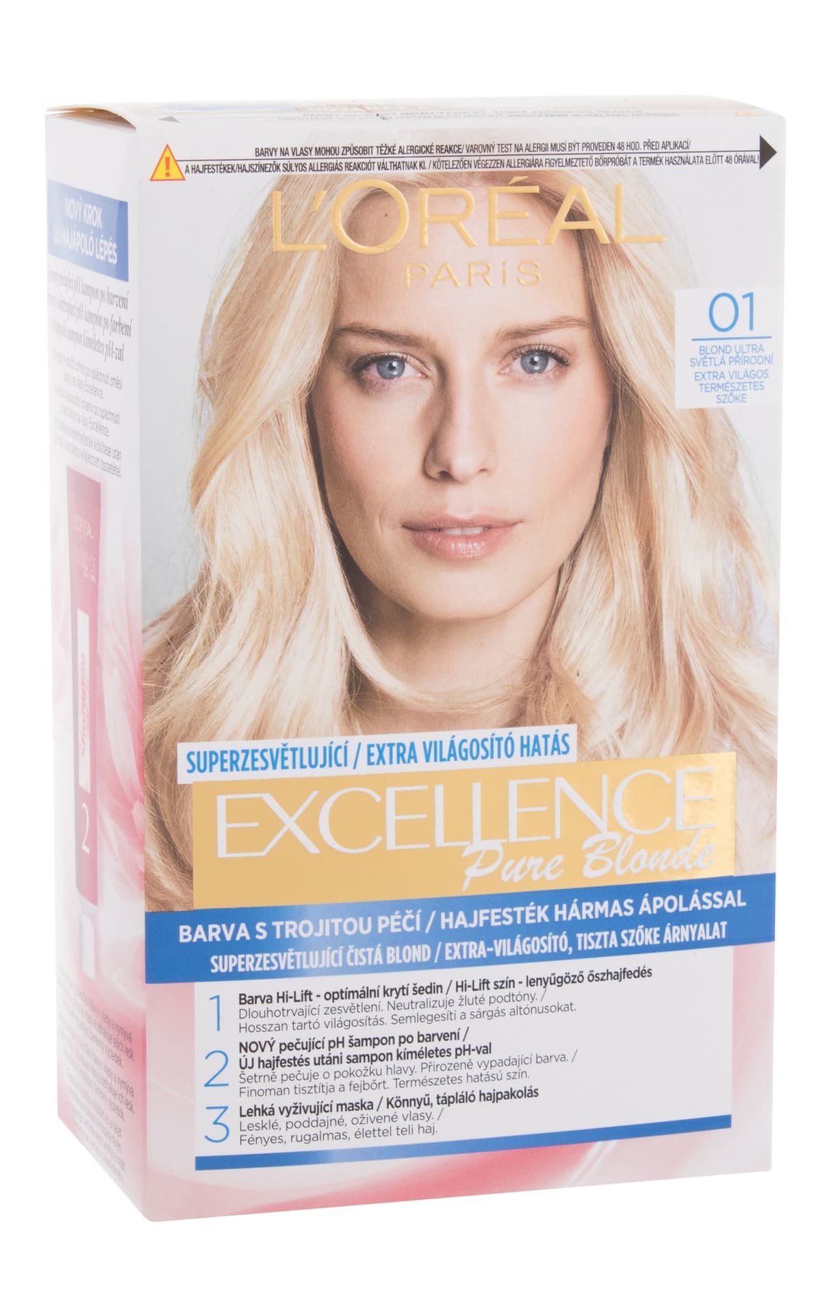

L´Oréal Paris 01 Lightest Natural Blonde Creme Triple Protection Excellence Farba do włosów 48ml (W)