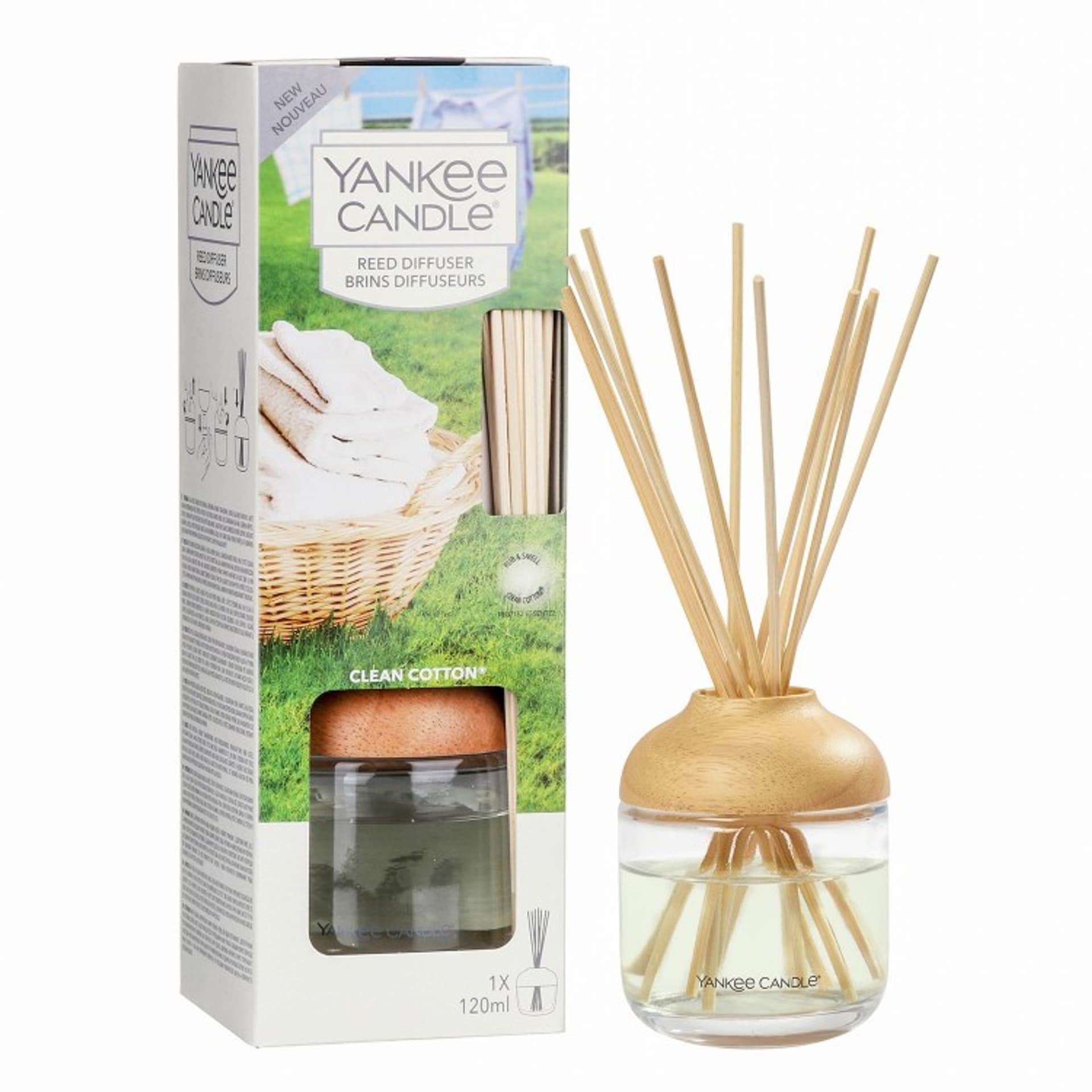 

Yankee Candle Reed Diffuser pałeczki zapachowe z dyfuzorem Clean Cotton 120ml