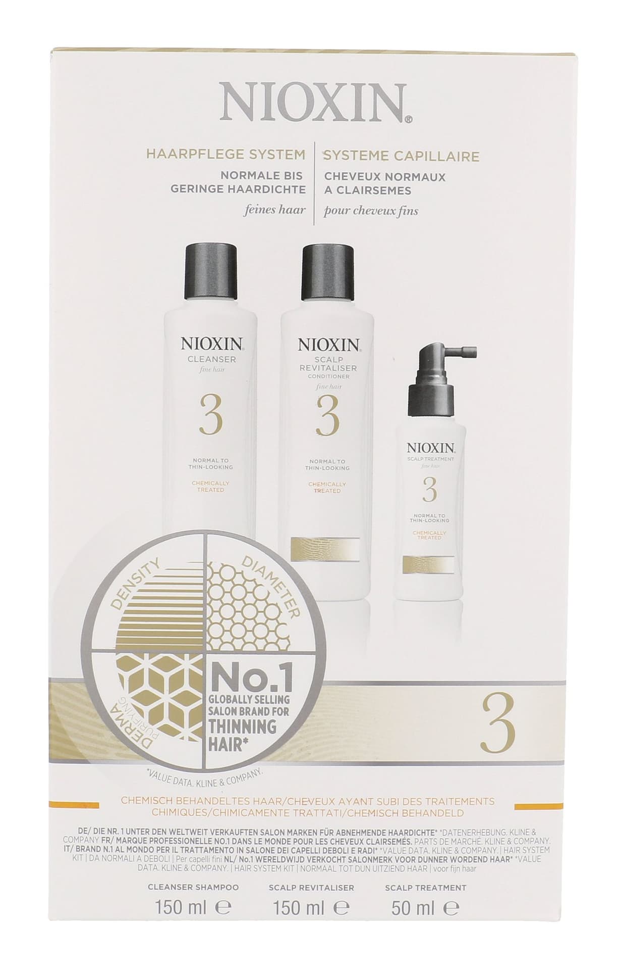 

Nioxin System 3 Szampon do włosów 150ml 150ml System 3 Cleanser Shampoo + 150ml System 3 Scalp Revitaliser Conditioner + 50ml System 3 Scalp Treatment (W)