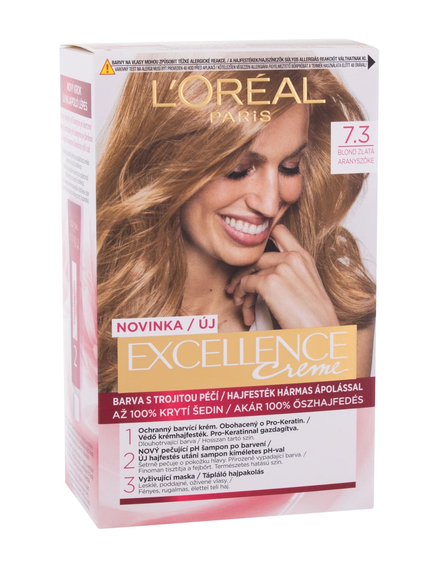 

L´Oréal Paris 7,3 Natural Golden Blonde Creme Triple Protection Excellence Farba do włosów 48ml (W)