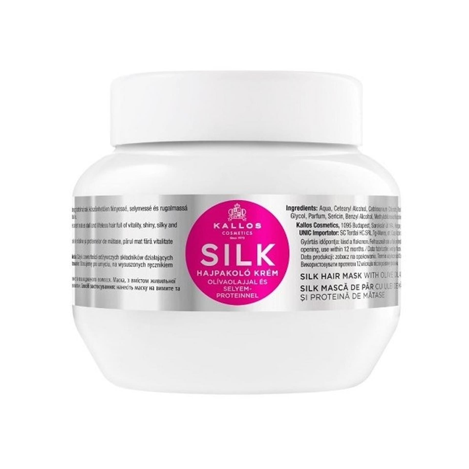 

Kallos Silk Hair Mask With Olive Oil And Silk Protein jedwabna maska do włosów z proteinami oliwy z oliwek i jedwabiu 275ml