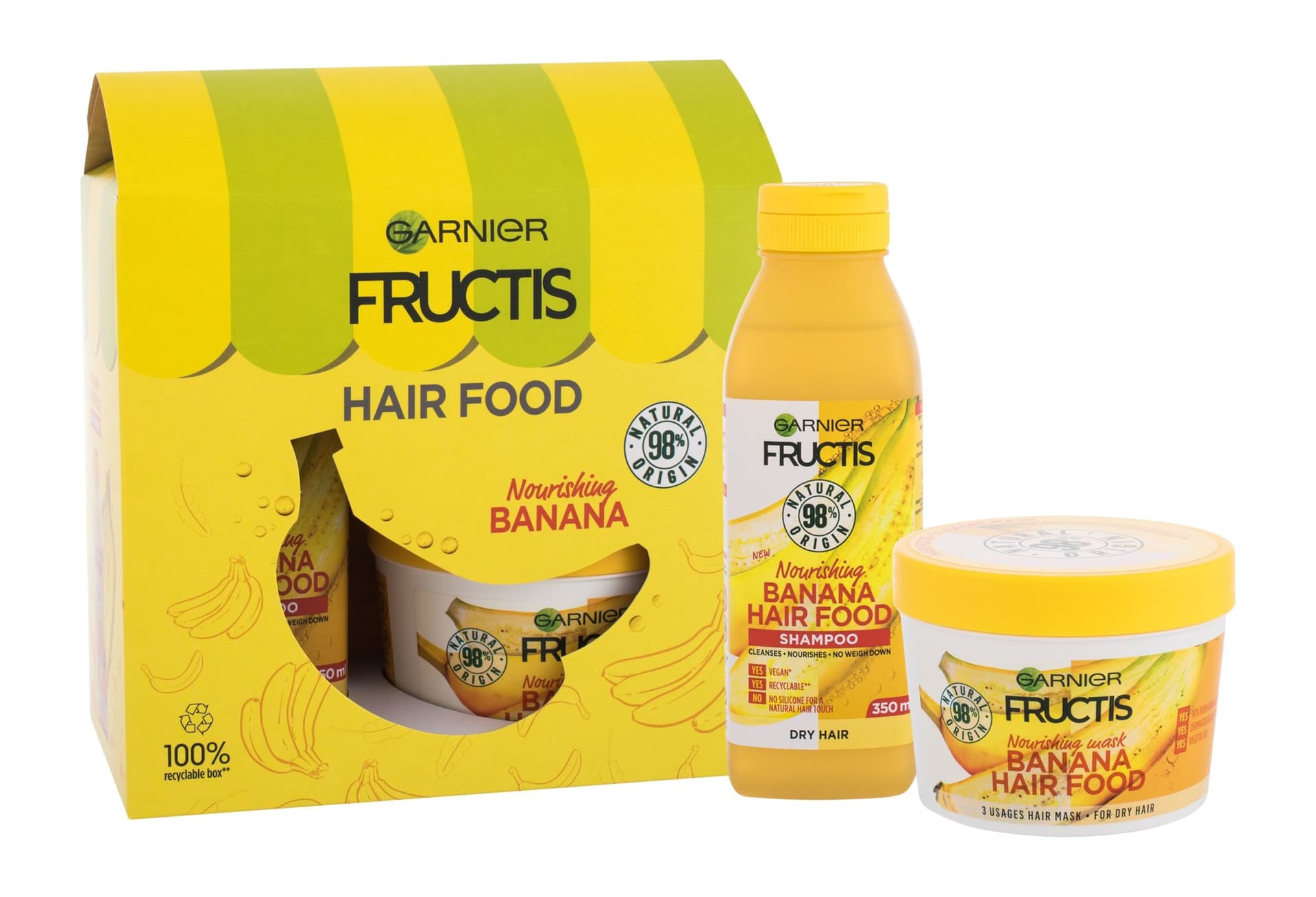 

Garnier Hair Food Banana Fructis Szampon do włosów 350ml Szampon Fructis Nourishing Banana Hair Food 350ml + Maska do włosów Fructis Nourishing Banana Hair Food 390ml (W)
