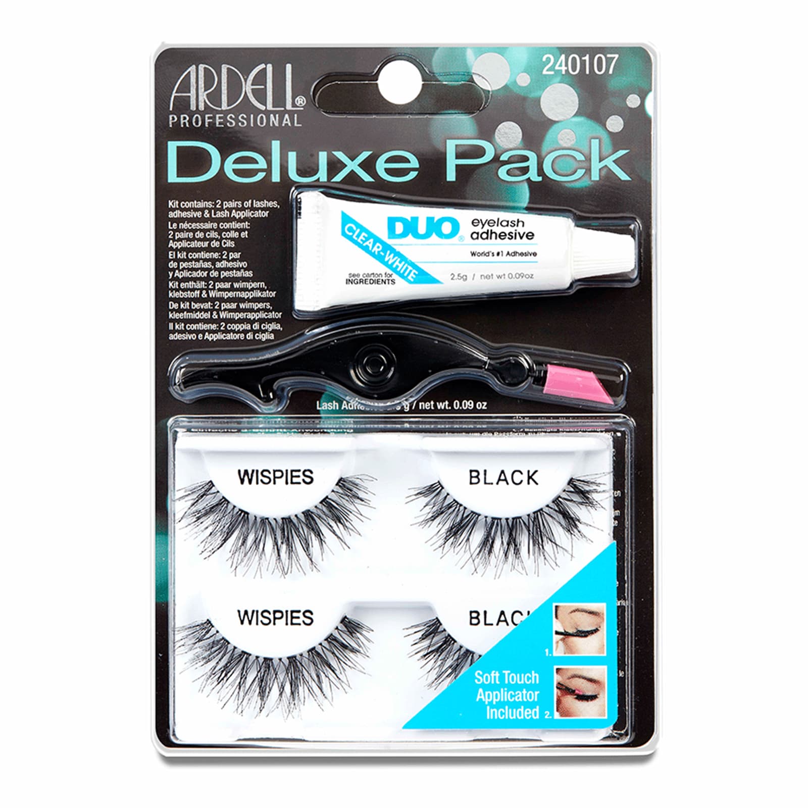 

Ardell Black Deluxe Pack Wispies Sztuczne rzęsy 2 szt Sztuczne rzęsy 2 pary + Klej do rzęs Duo 2,5g + Aplikator 1 szt (W)