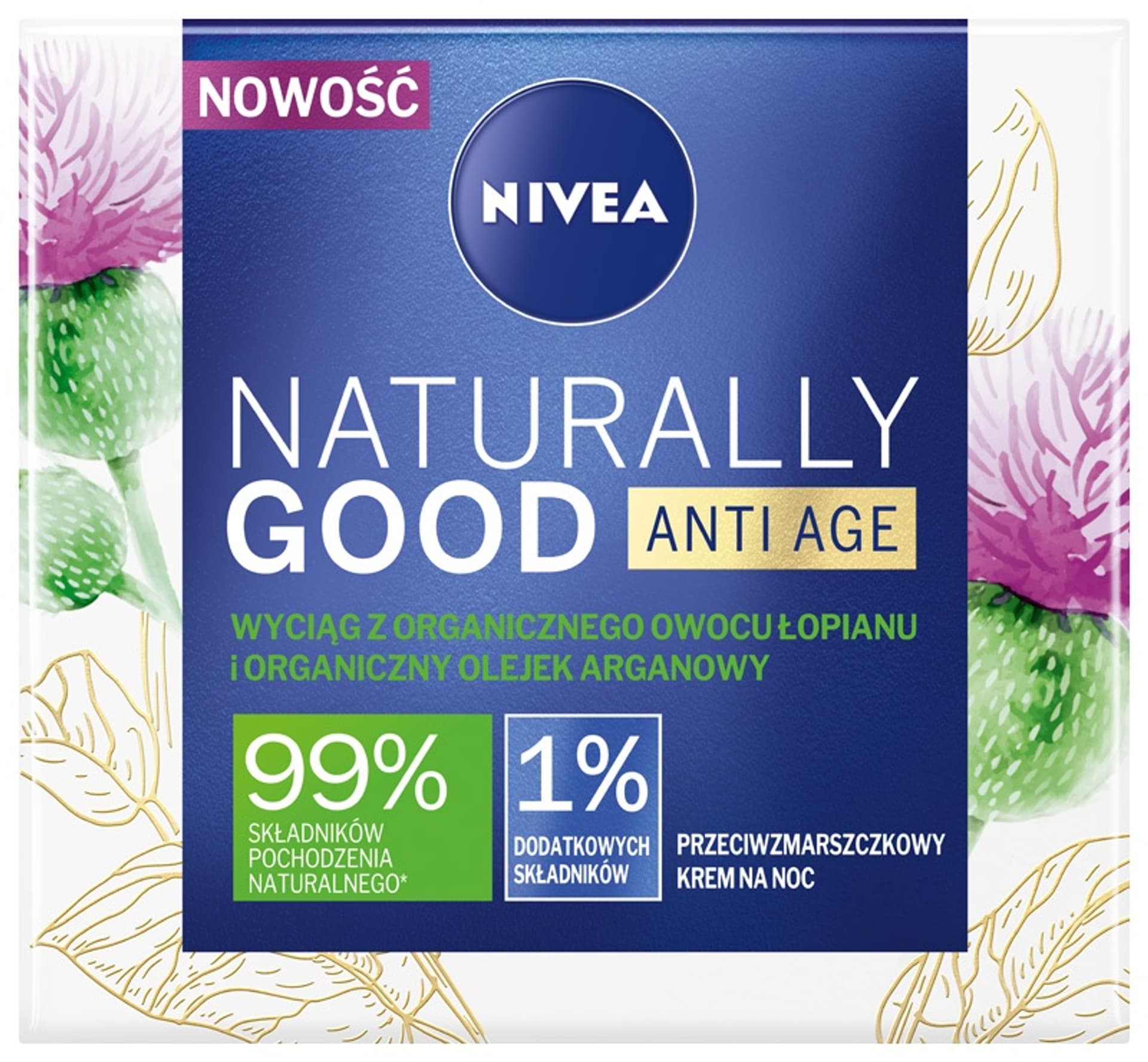 

Nivea Organic Burdock Extract Argan Oil Naturally Good Krem na noc 50ml (W)