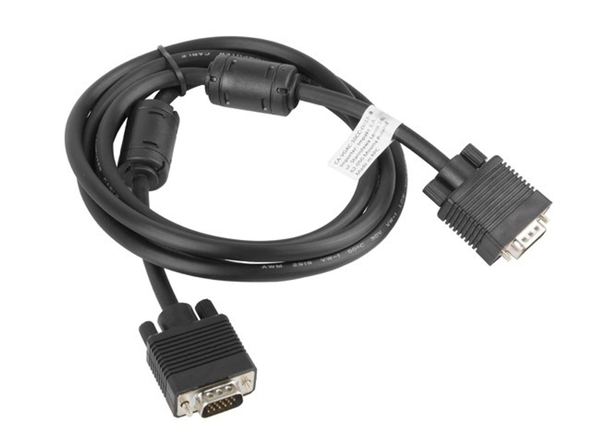

Kabel VGA Ferryt 1.8M M/M Ekran czarny