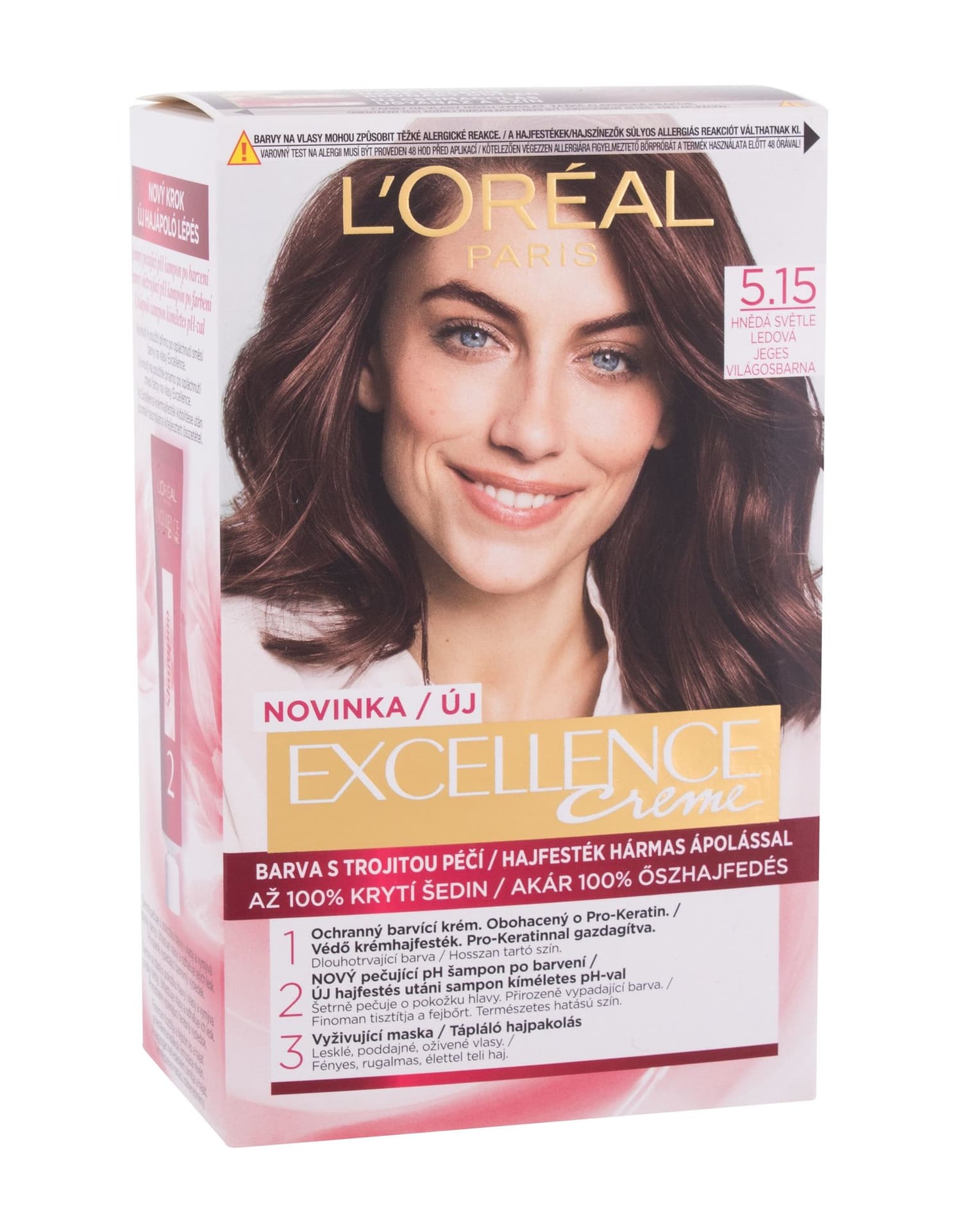 

L´Oréal Paris 5,15 Natural Iced Brown Creme Triple Protection Excellence Farba do włosów 48ml (W)