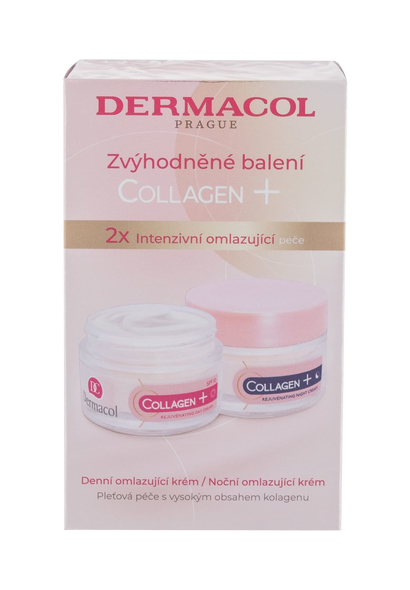 

Dermacol Collagen+ SPF10 Krem do twarzy na dzień 50ml Krem na dzień Collagen+ Rejuvenating SPF10 50ml + Krem na noc Collagen+ Rejuvenating 50ml (W)