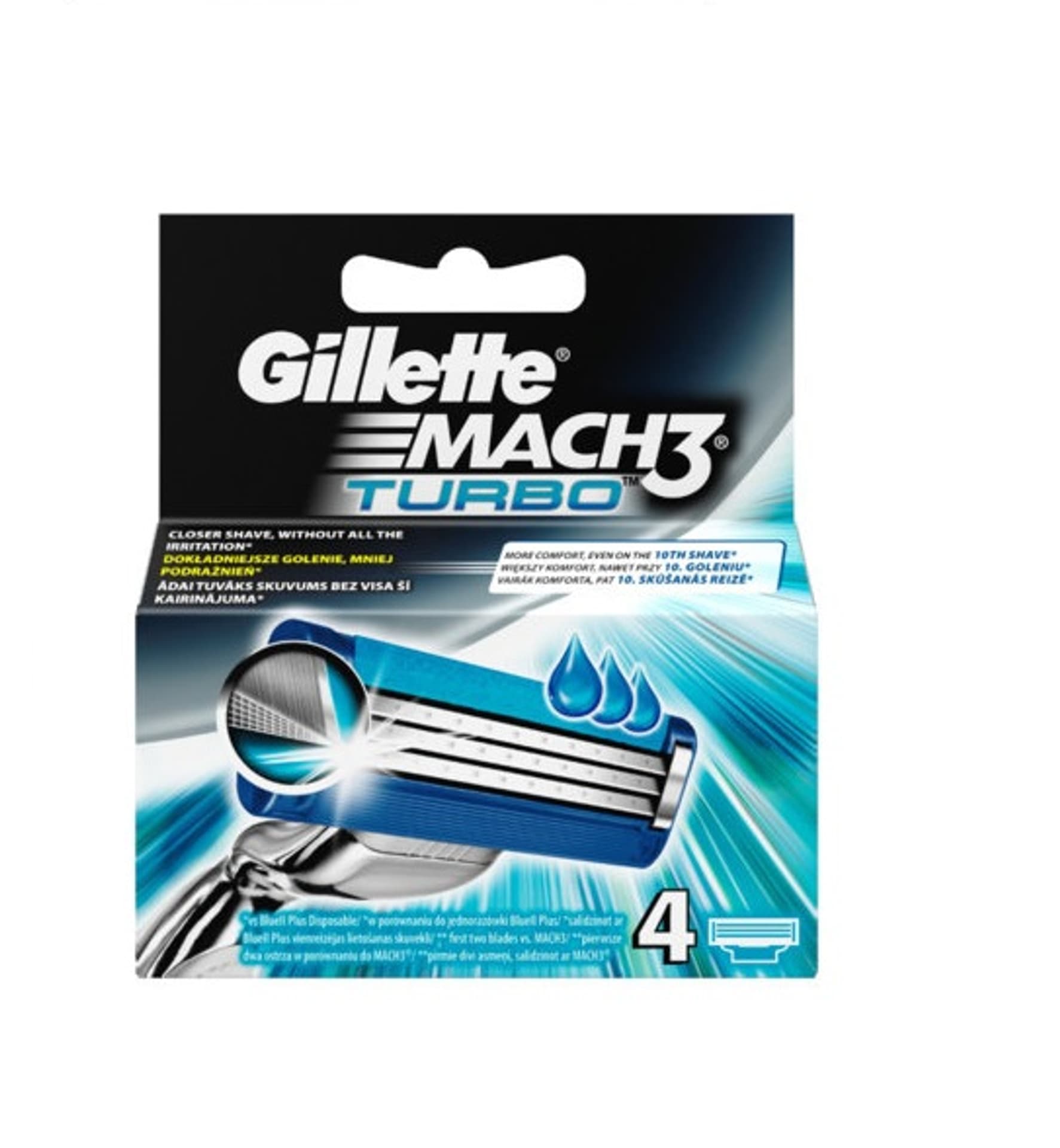 

Gillette Turbo Mach3 Wkład do maszynki 4 szt (M)