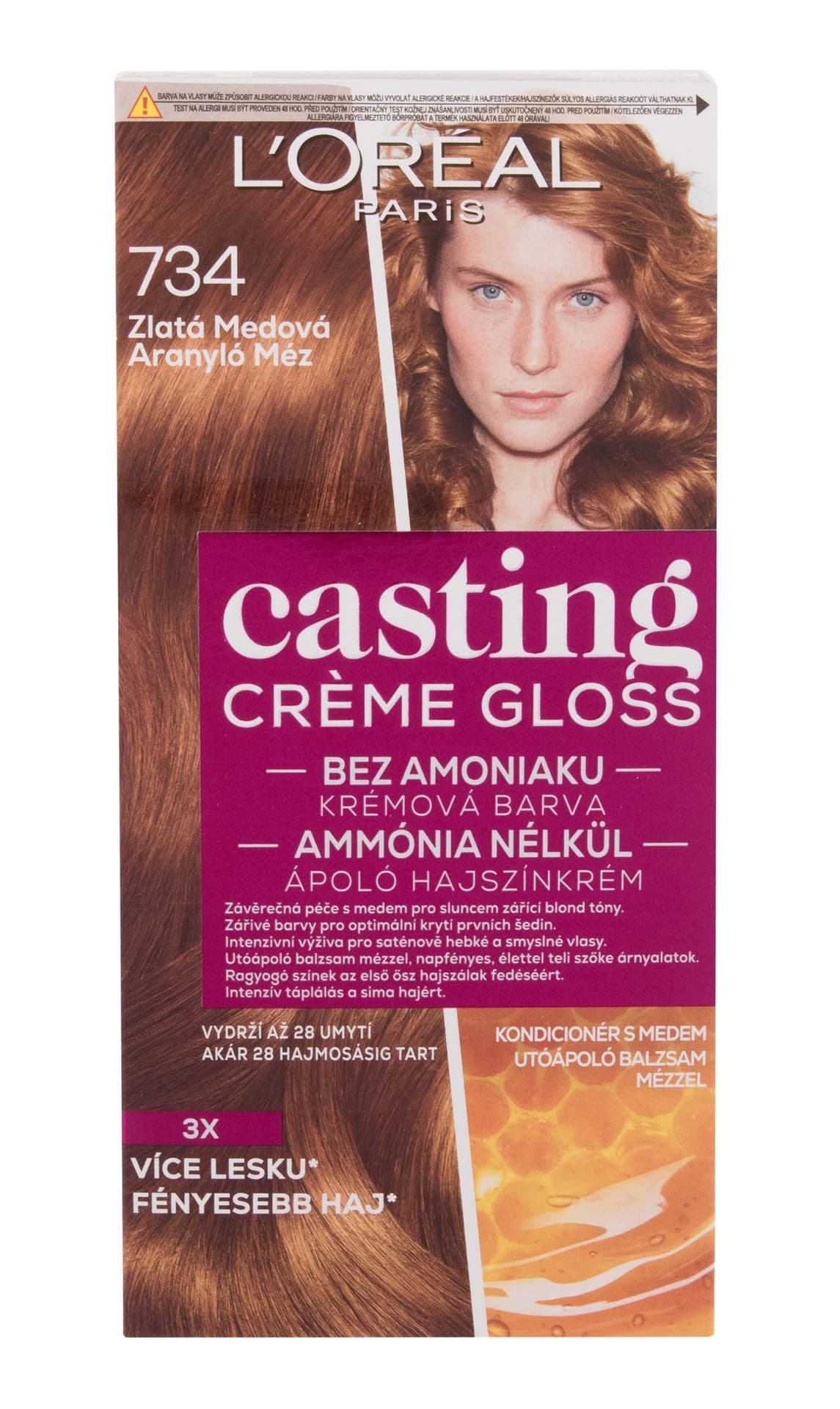 

L´Oréal Paris 734 Golden Honey Casting Creme Gloss Farba do włosów 48ml (W)