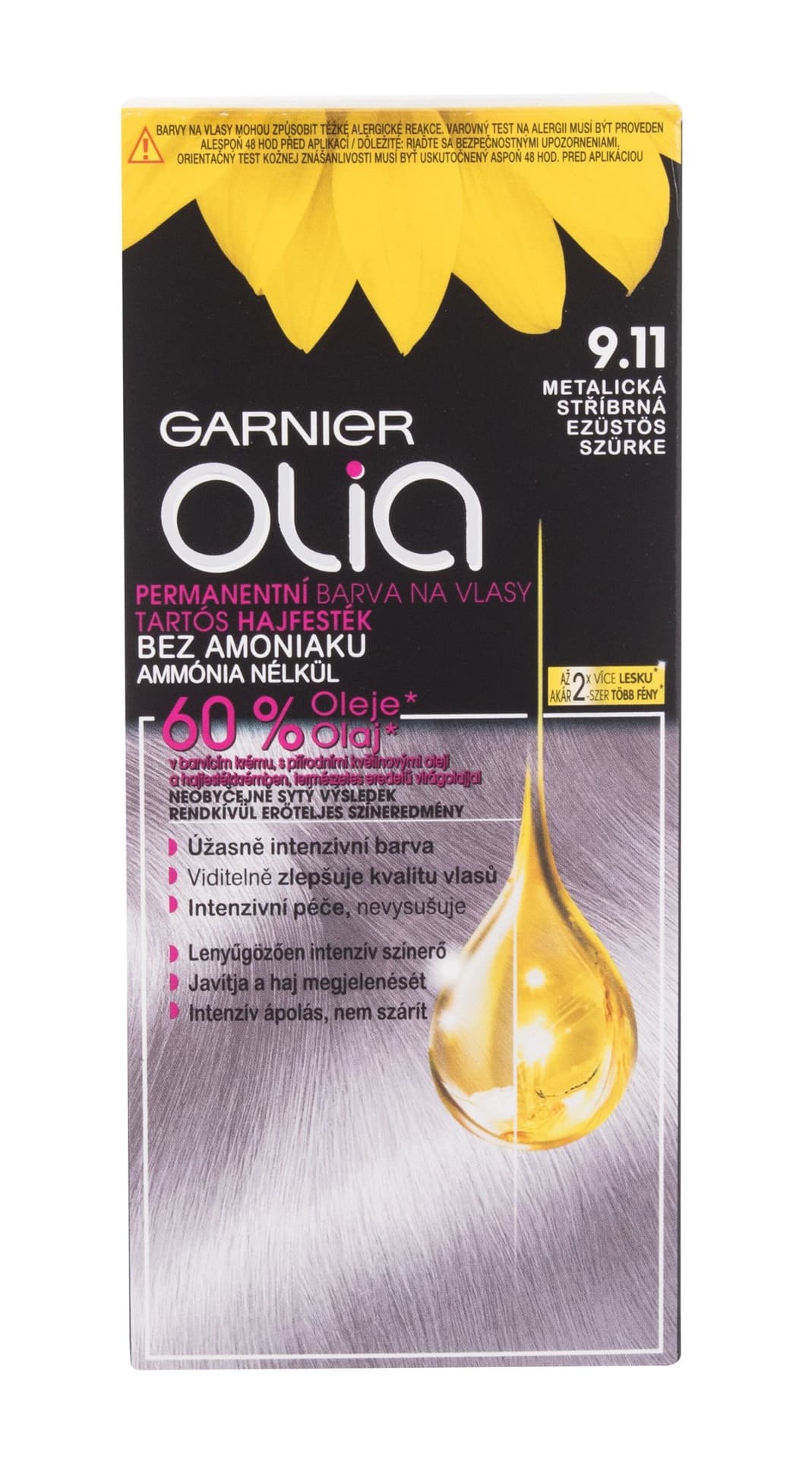 

Garnier 9,11 Metallic Silver Olia Farba do włosów 50g (W)