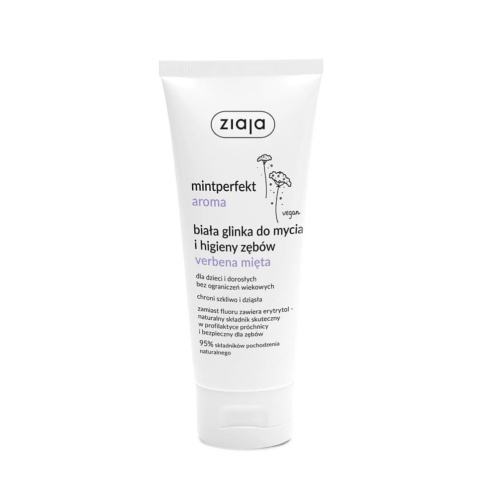

Ziaja Mintperfekt Aroma biała glinka do mycia i higieny zębów Verbena Mięta 100ml