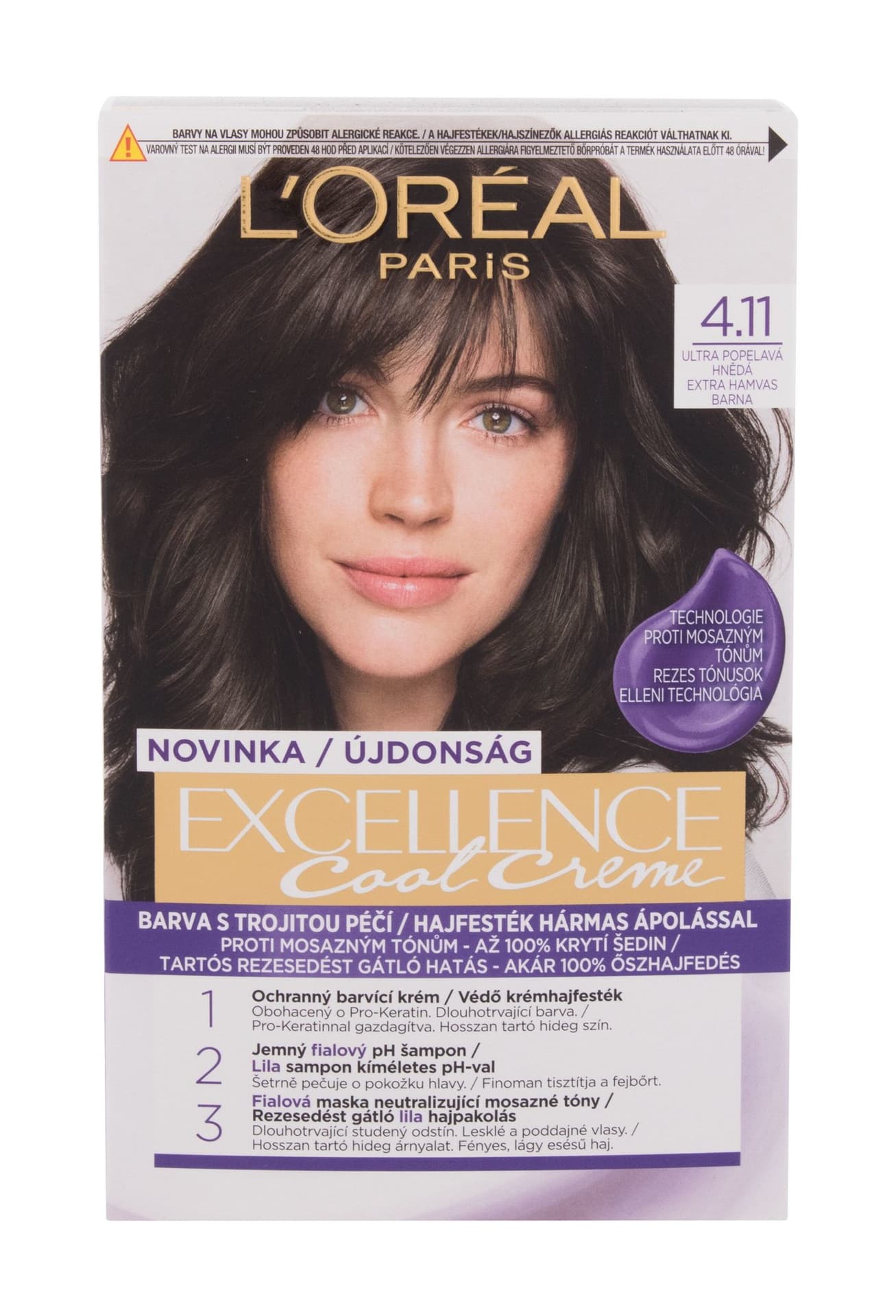 

L´Oréal Paris 4,11 Ultra Ash Brown Cool Creme Excellence Farba do włosów 48ml (W)