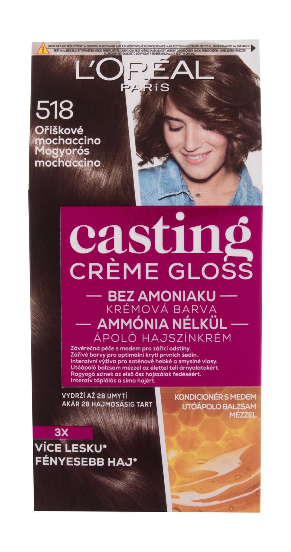 

L´Oréal Paris 518 Hazelnut Mochaccino Casting Creme Gloss Farba do włosów 48ml (W)