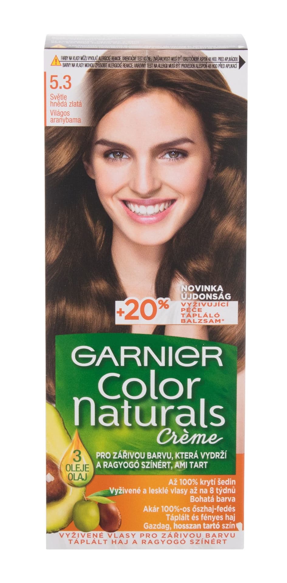 

Garnier 5,3 Natural Light Golden Brown Créme Color Naturals Farba do włosów 40ml (W)