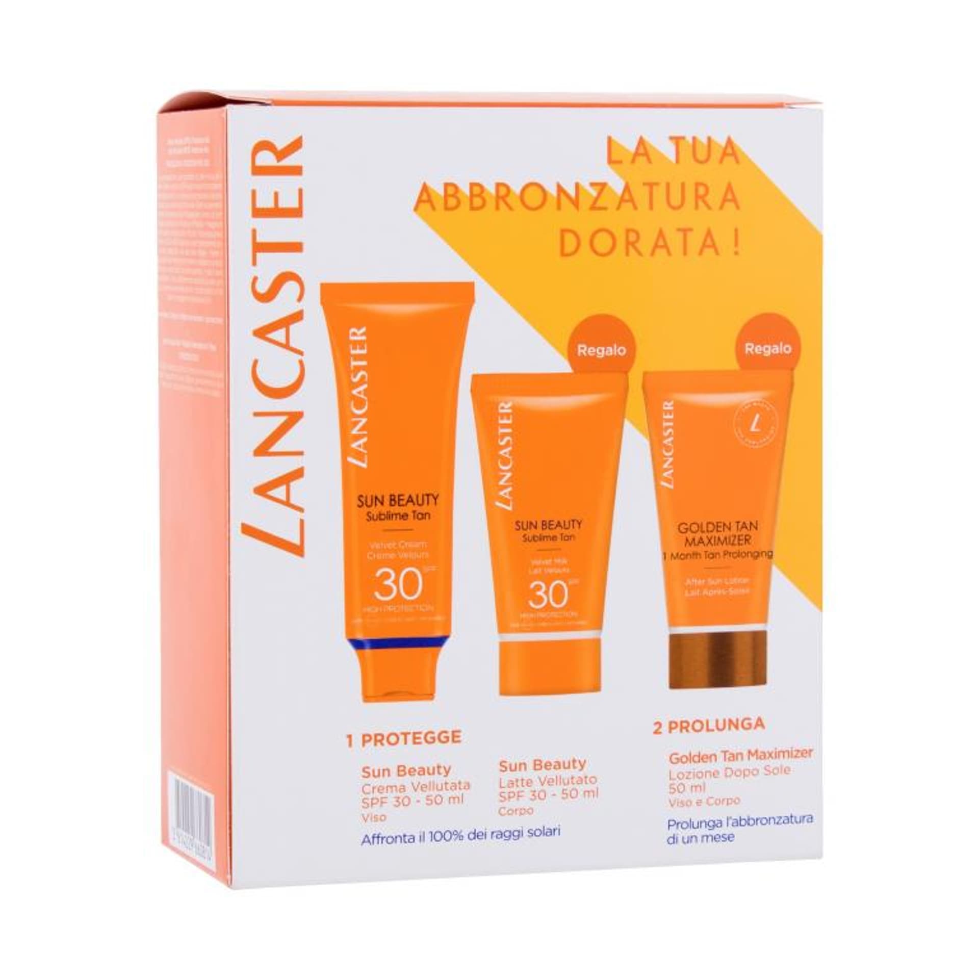 

Lancaster Sun Beauty Preparat do opalania ciała 50ml Krem do opalania Sun Beauty Sublime Tan Velvet Cream SPF30 50ml + Mleczko do opalania Sun Beauty Sublime Tan Velvet Milk SPF30 50ml + Mleczko do ciała przedlużające opaleniznę Golden Tan Maximizer After