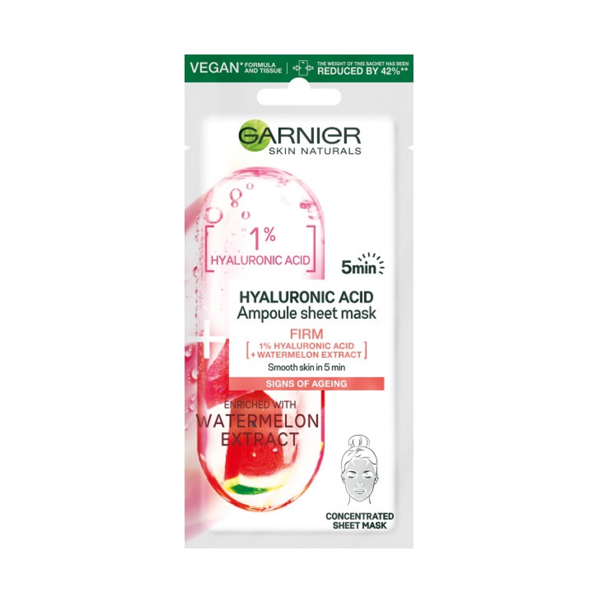 

Garnier Skin Naturals Ampułka ujędrniająca w masce na tkaninie z 1% kwasem hialuronowym 15g
