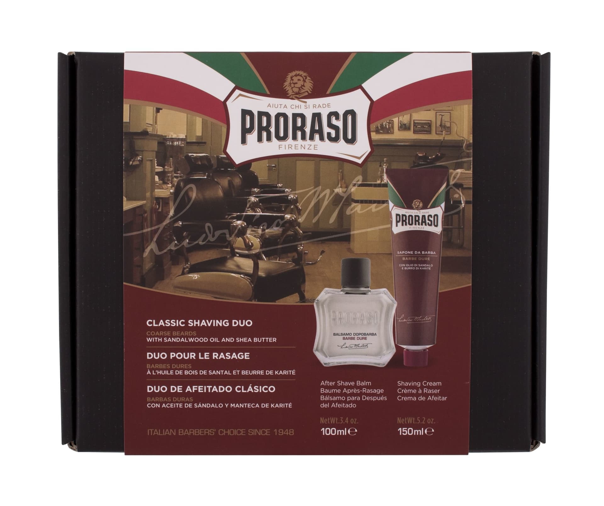

PRORASO Classic Shaving Duo Red Balsam po goleniu 100ml Balsam po goleniu 100ml + Krem do golenia 150ml (M)