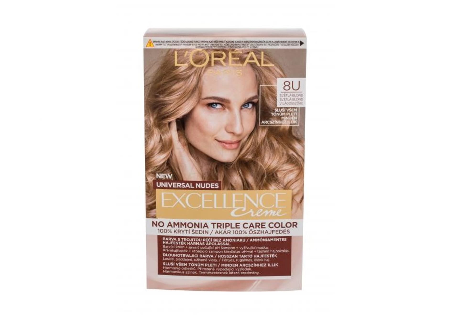 

L´Oréal Paris 8U Light Blonde Creme Triple Protection Excellence Farba do włosów 48ml (W)