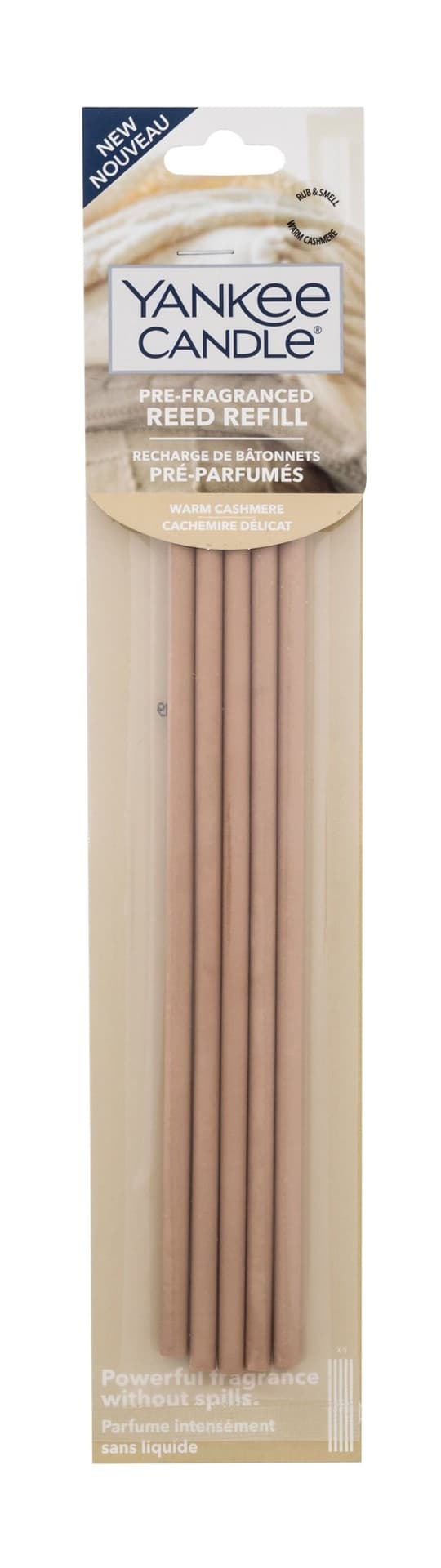 

Yankee Candle Pre-Fragranced Reed Refill Warm Cashmere Odświeżacz w sprayu i dyfuzorze 5 szt (U)