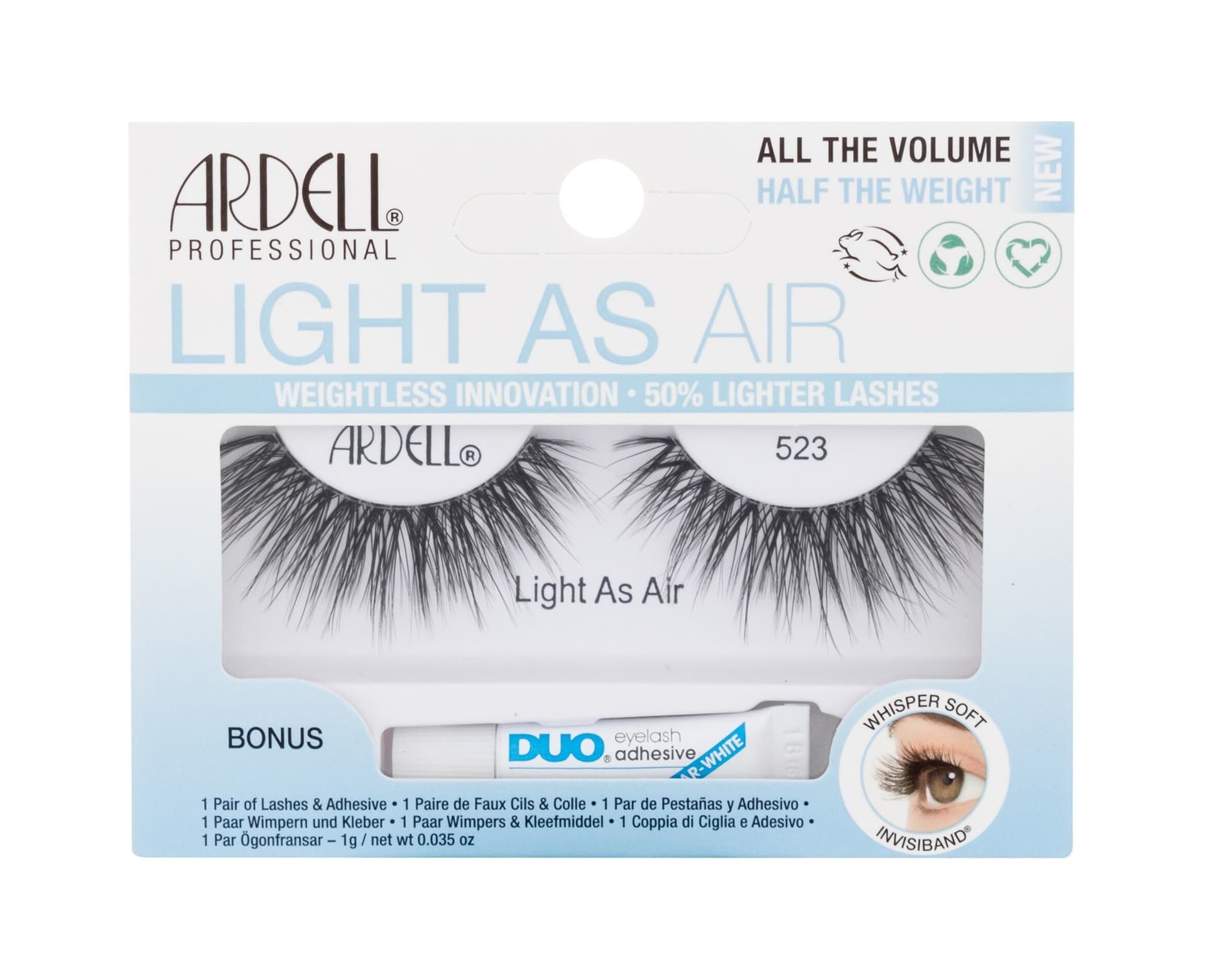 

Ardell Black 523 Light As Air Sztuczne rzęsy 1 szt Sztuczne rzęsy 1 para + klej do rzęs 1g (W)
