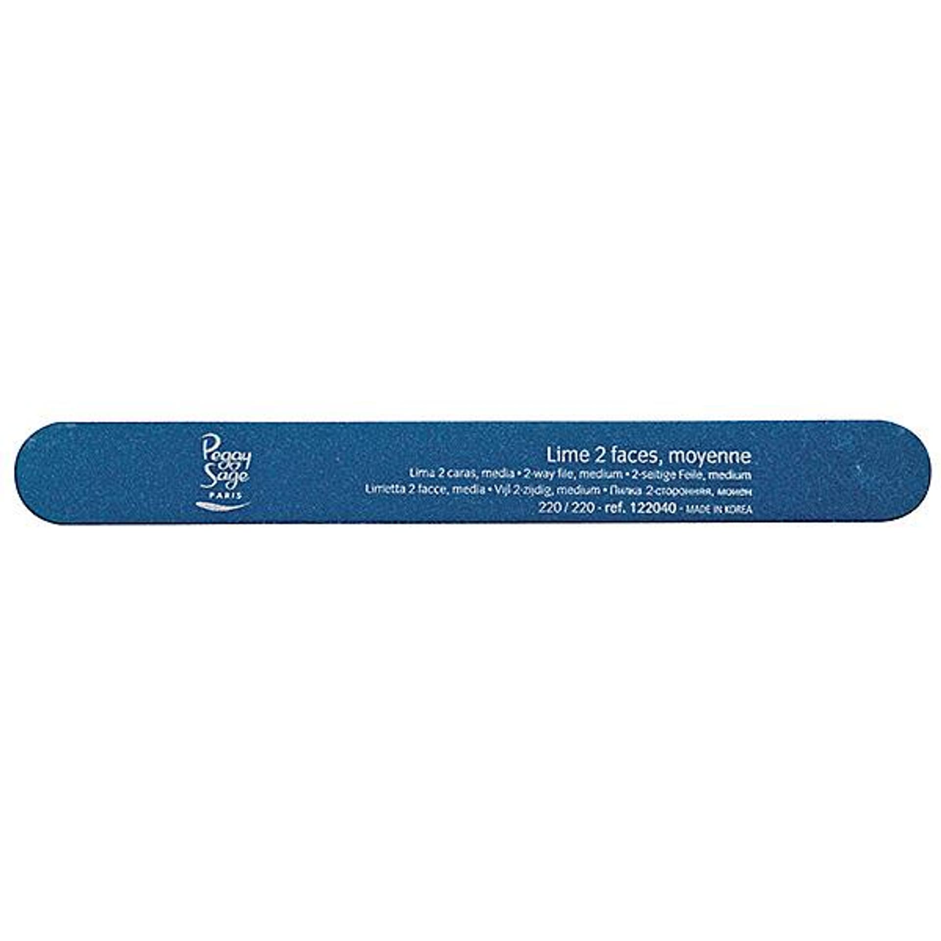 

Peggy Sage 2-Way Nail File Medium pilnik do paznokci dwustronny 240/240 niebieski 1szt