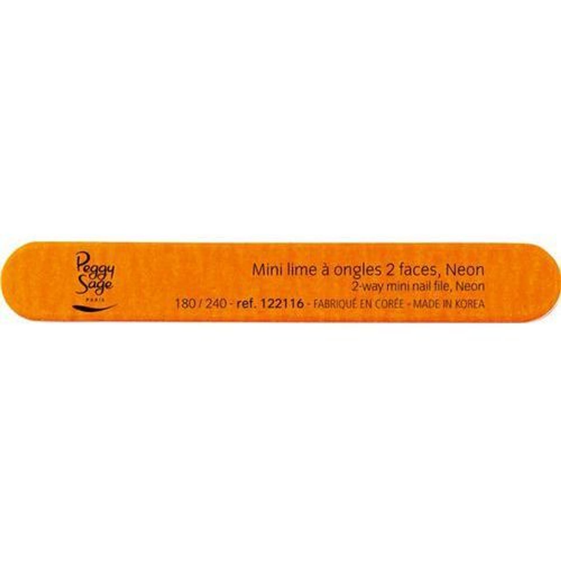 

Peggy Sage 2-Way Mini Nail File pilnik do paznokci dwustronny 180/240 pomarańczowy 1szt