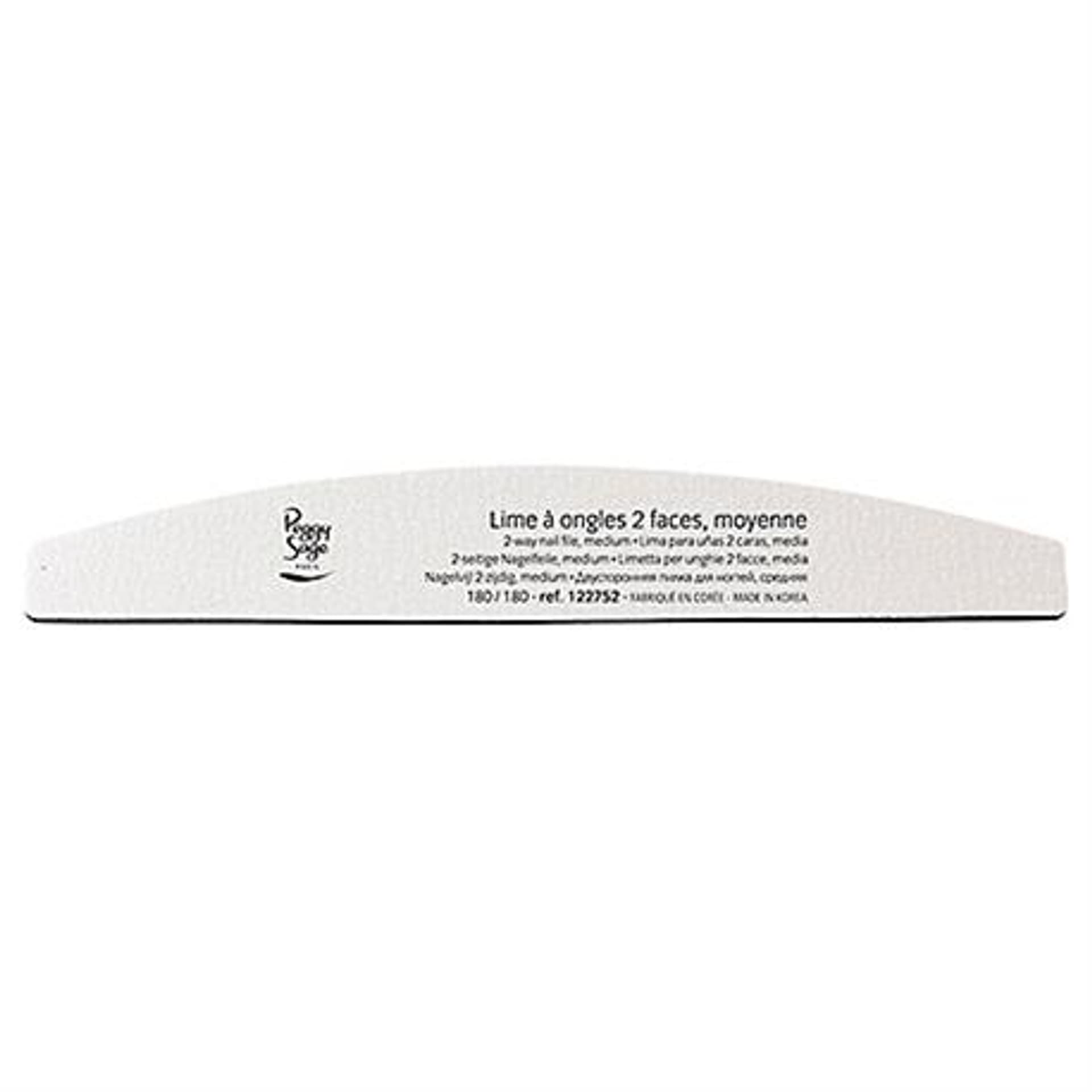 

Peggy Sage 2-Way Nail File Medium pilnik do paznokci dwustronny 180/180 półksiężyc 1szt